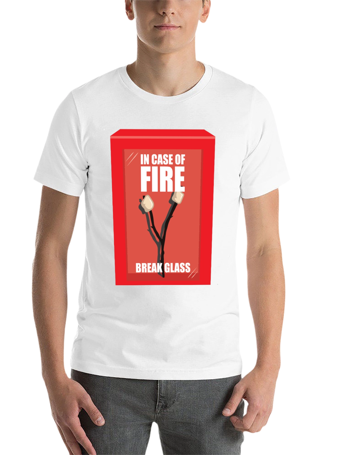 Black In Case of Fire Marshmallow T-Shirt view 14