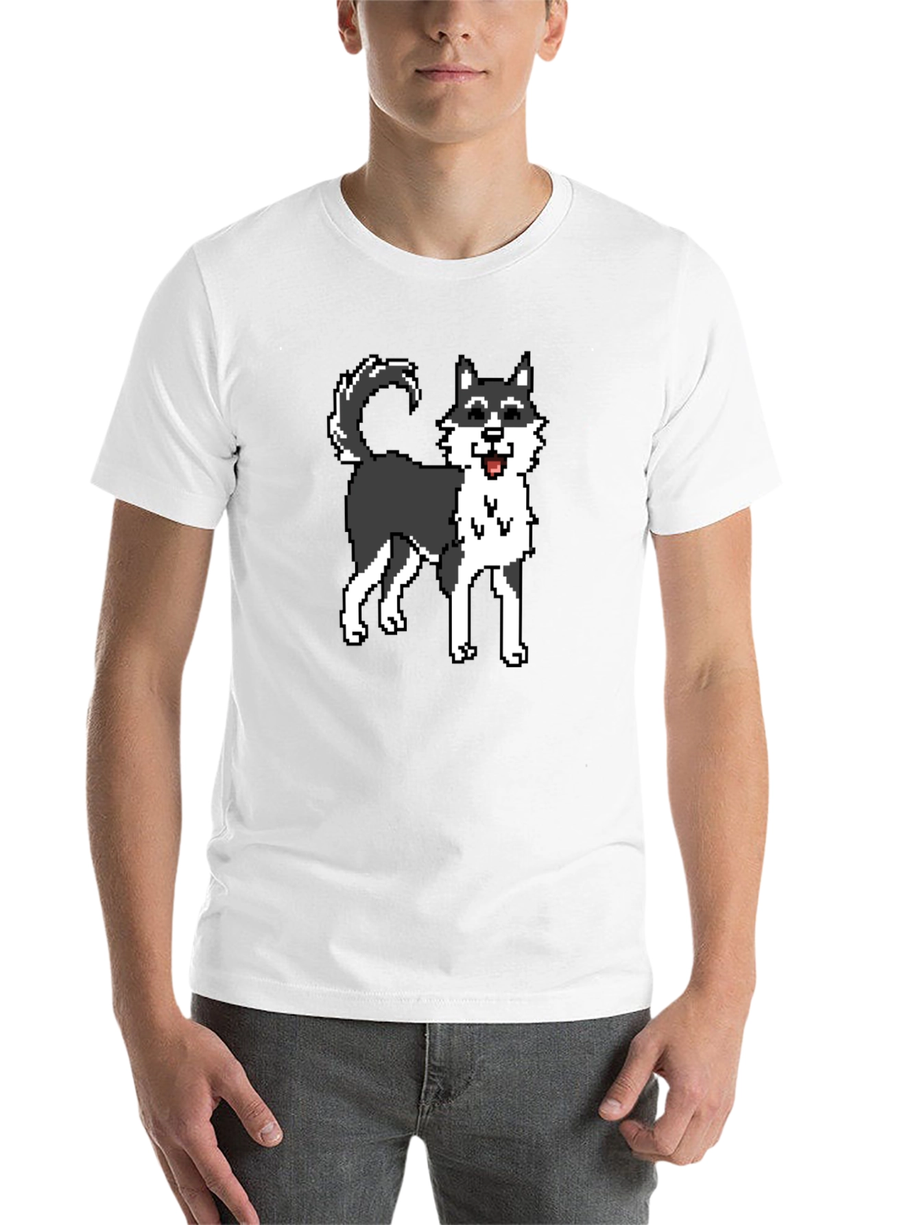 Black Pixel Husky Graphic Tee - Black view 14