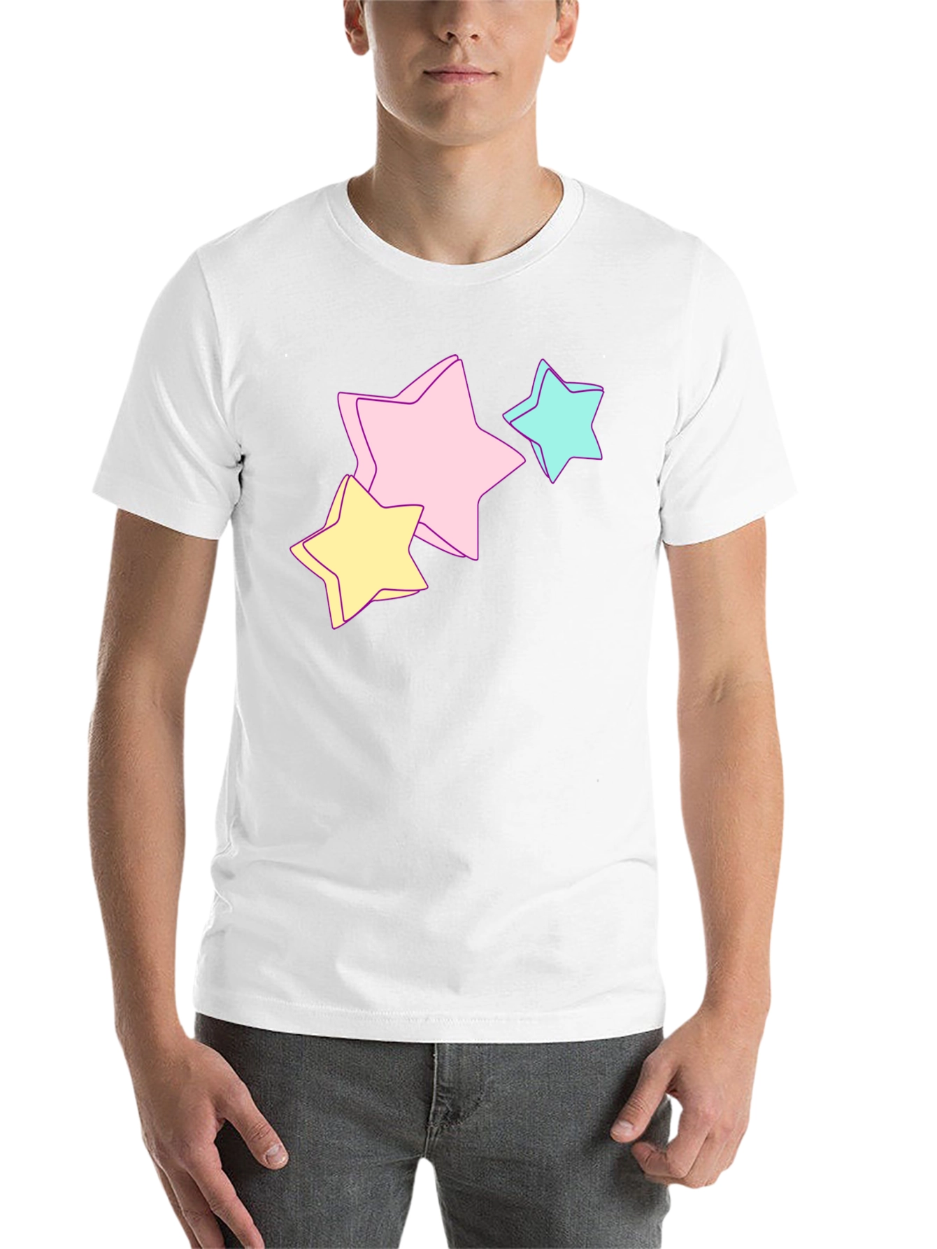 Black Pastel Star Graphic Black T-Shirt view 14