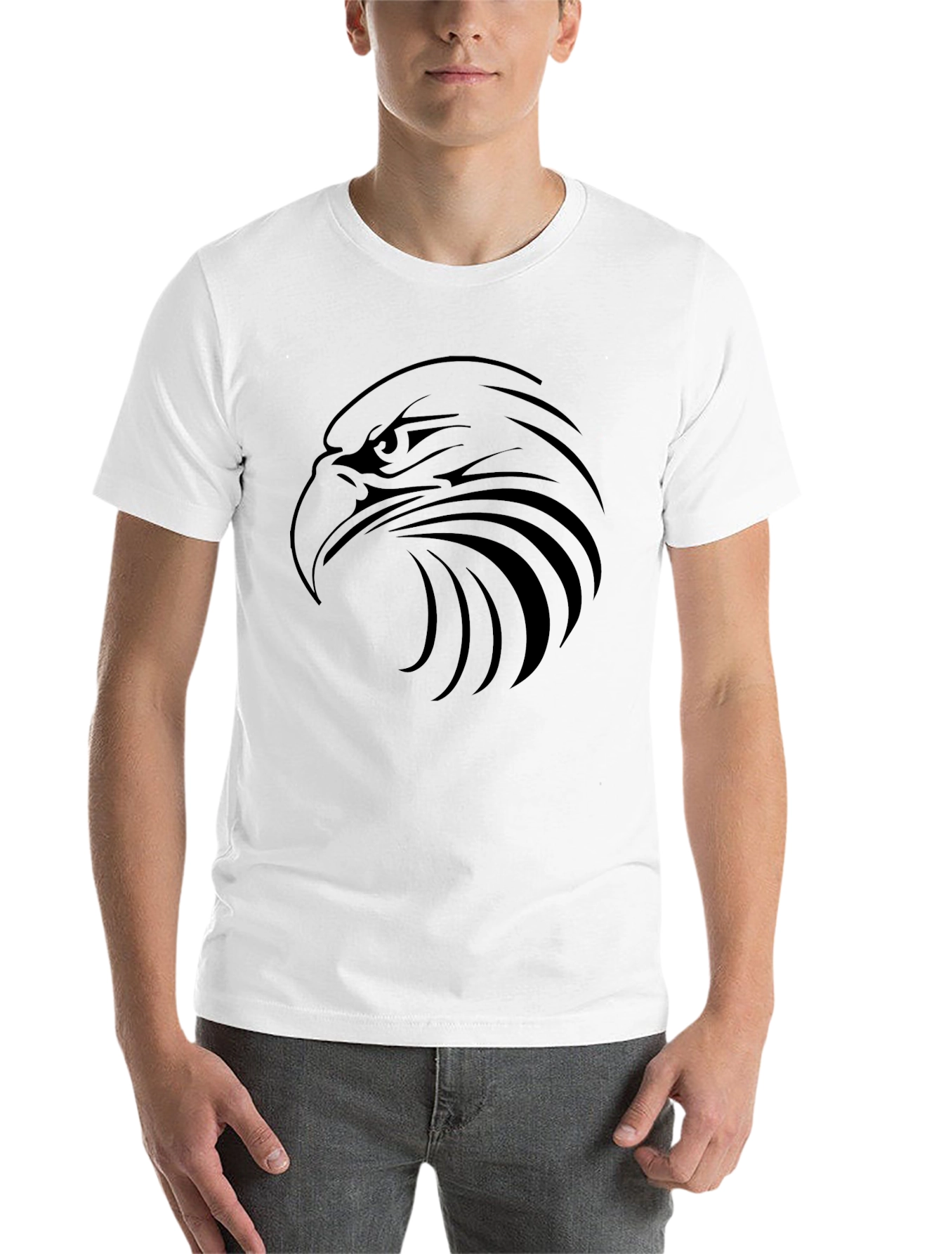 Black Bold Eagle Graphic Black T-Shirt view 14