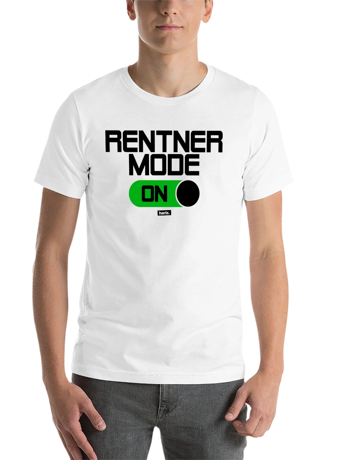 Black Rentner Mode ON Black T-Shirt - Relaxed Retirement Style view 14