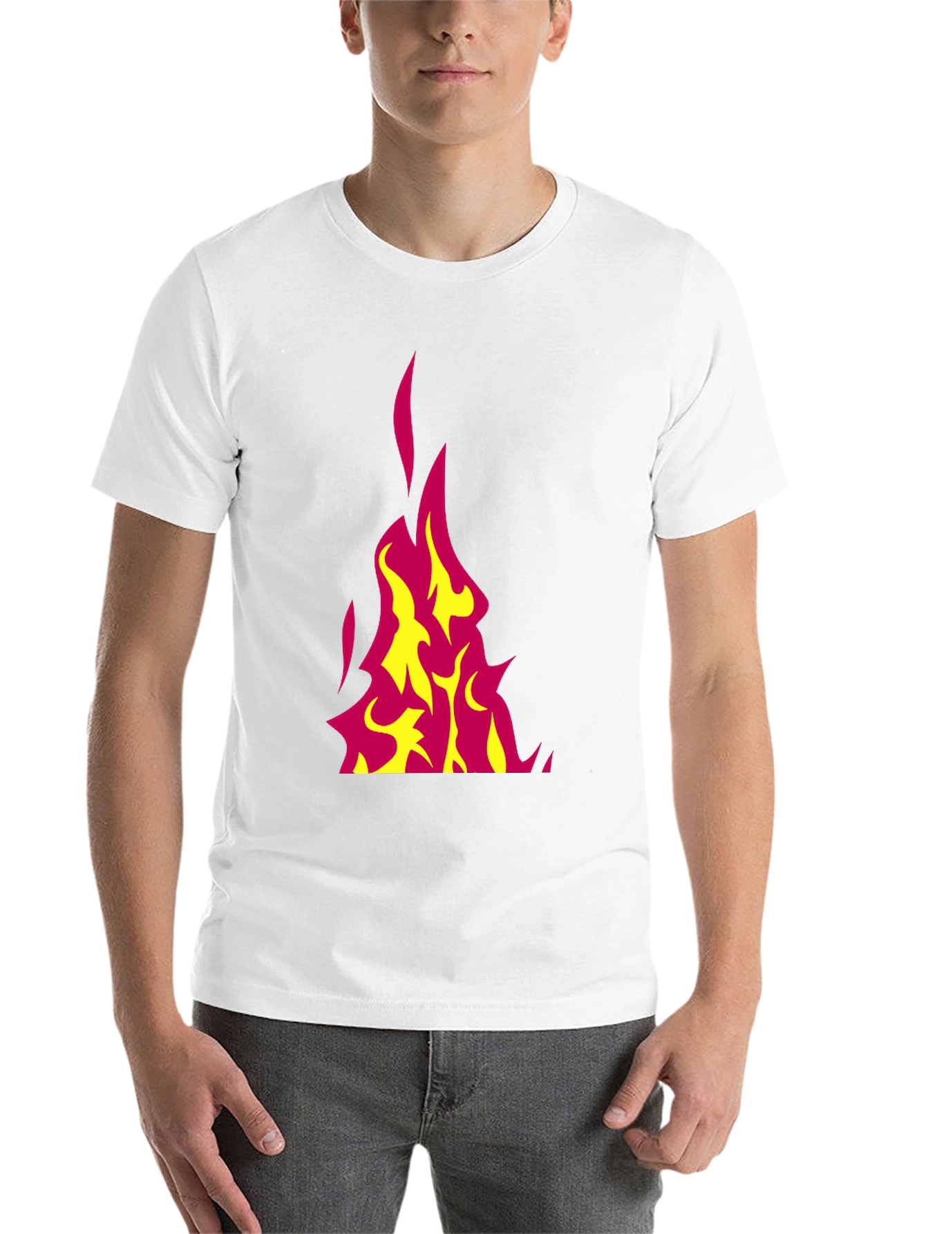 Black Flaming Hot Graphic Tee - Black Cotton T-Shirt view 14