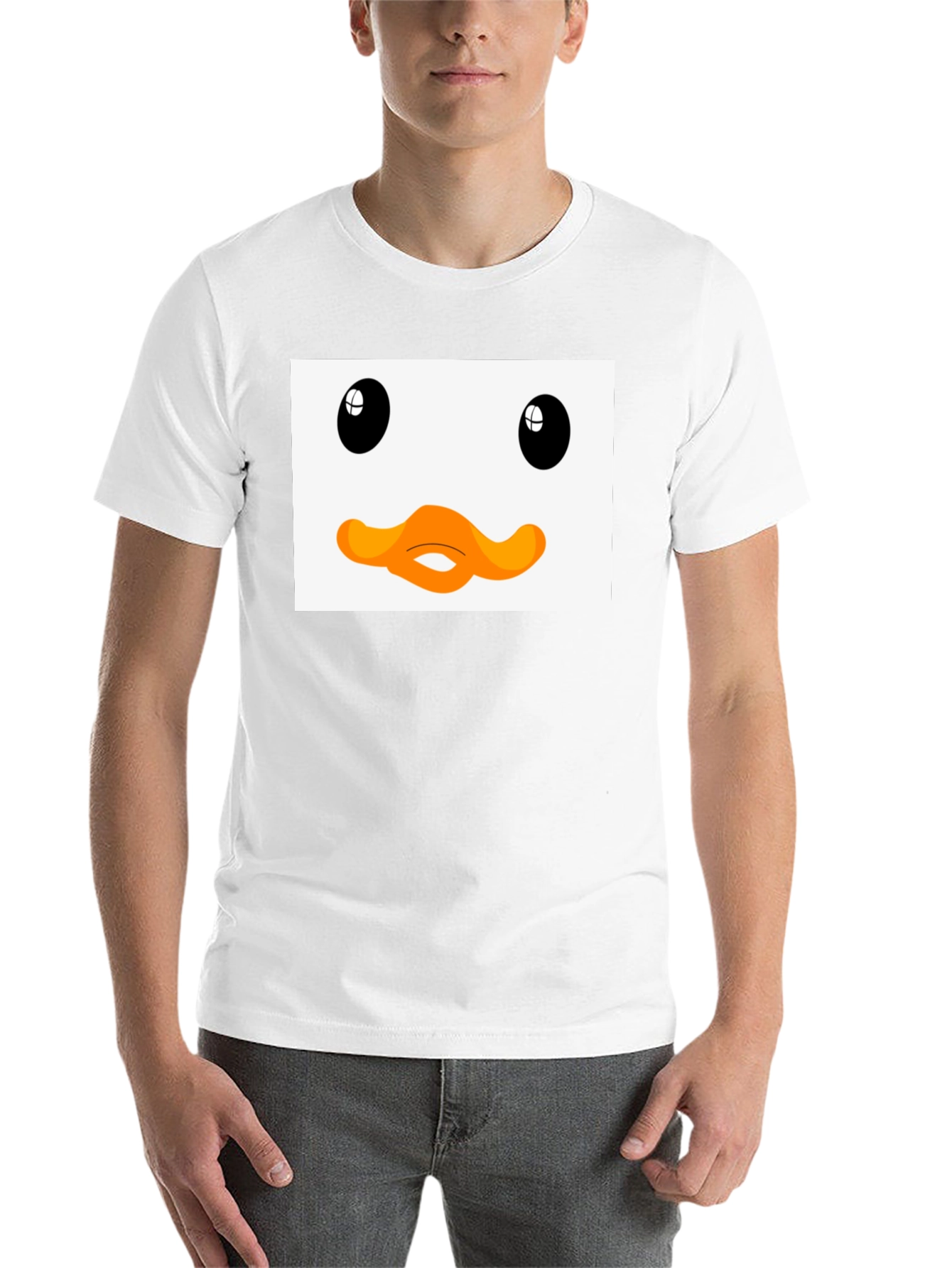 Black Duck Face Graphic Black Tee - Funny Cartoon Style view 14
