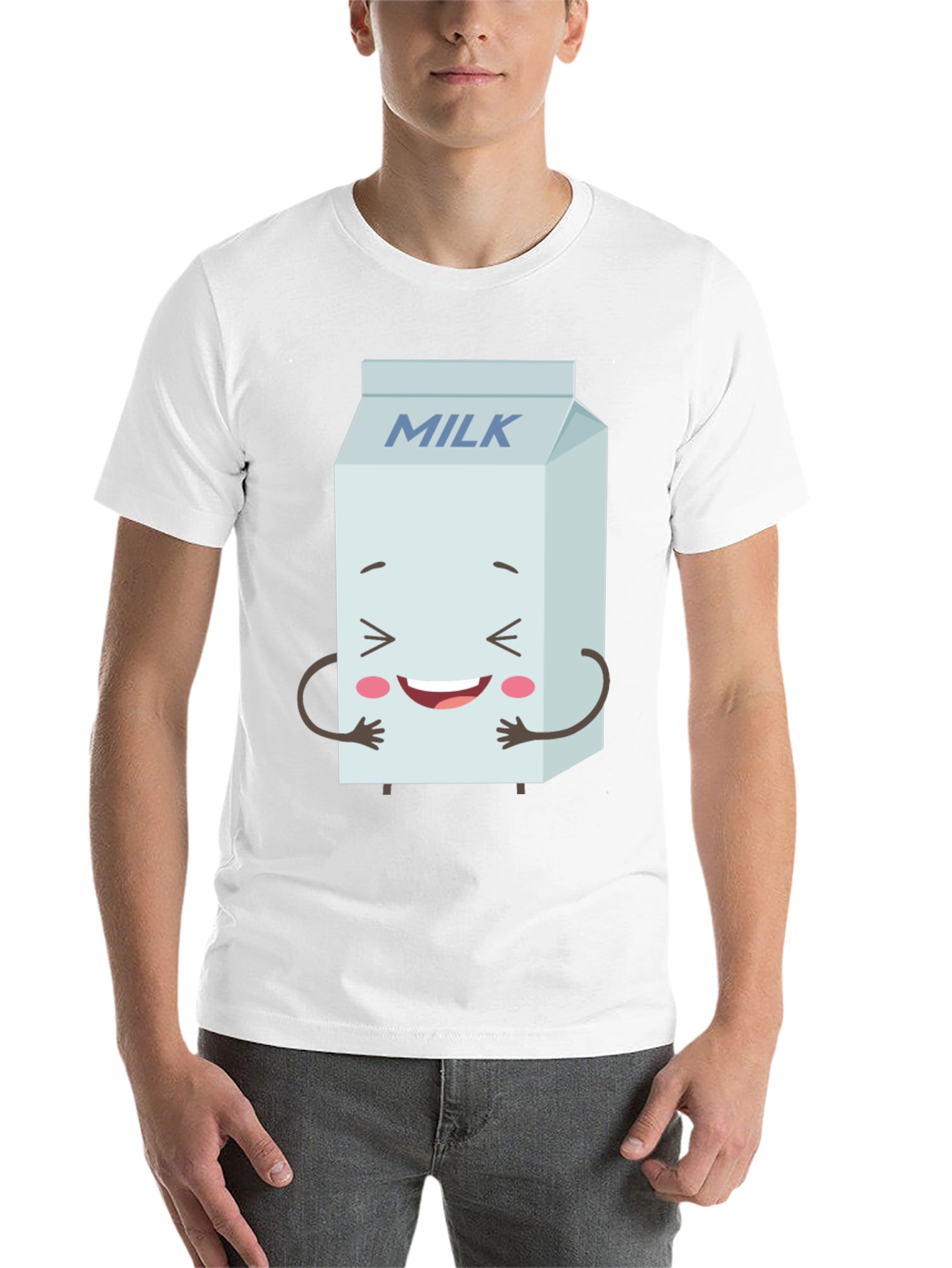 Black Funny Milk Carton Graphic Tee - Black Crewneck T-Shirt view 14