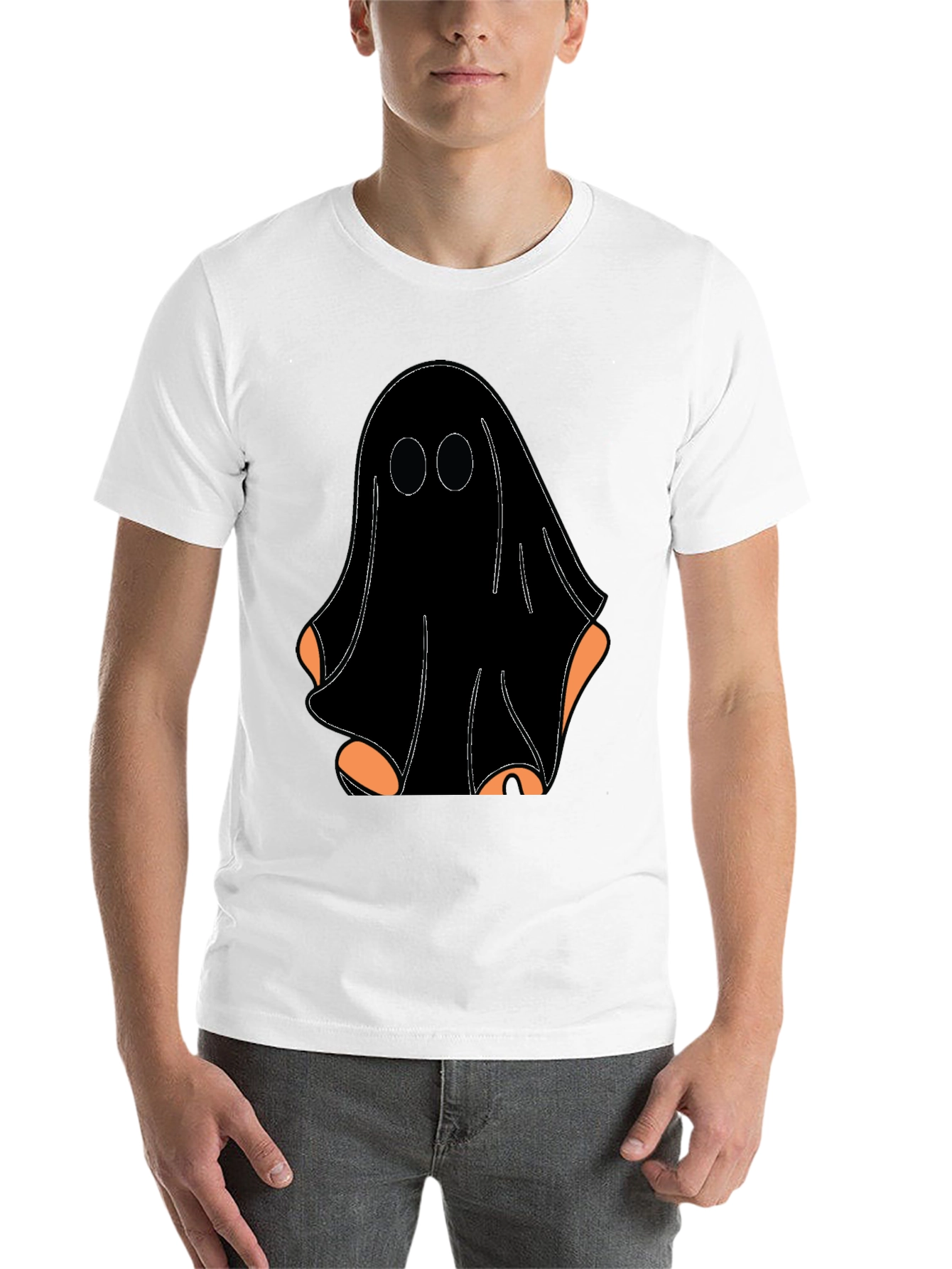 Black Spooky Ghost Graphic Tee view 14