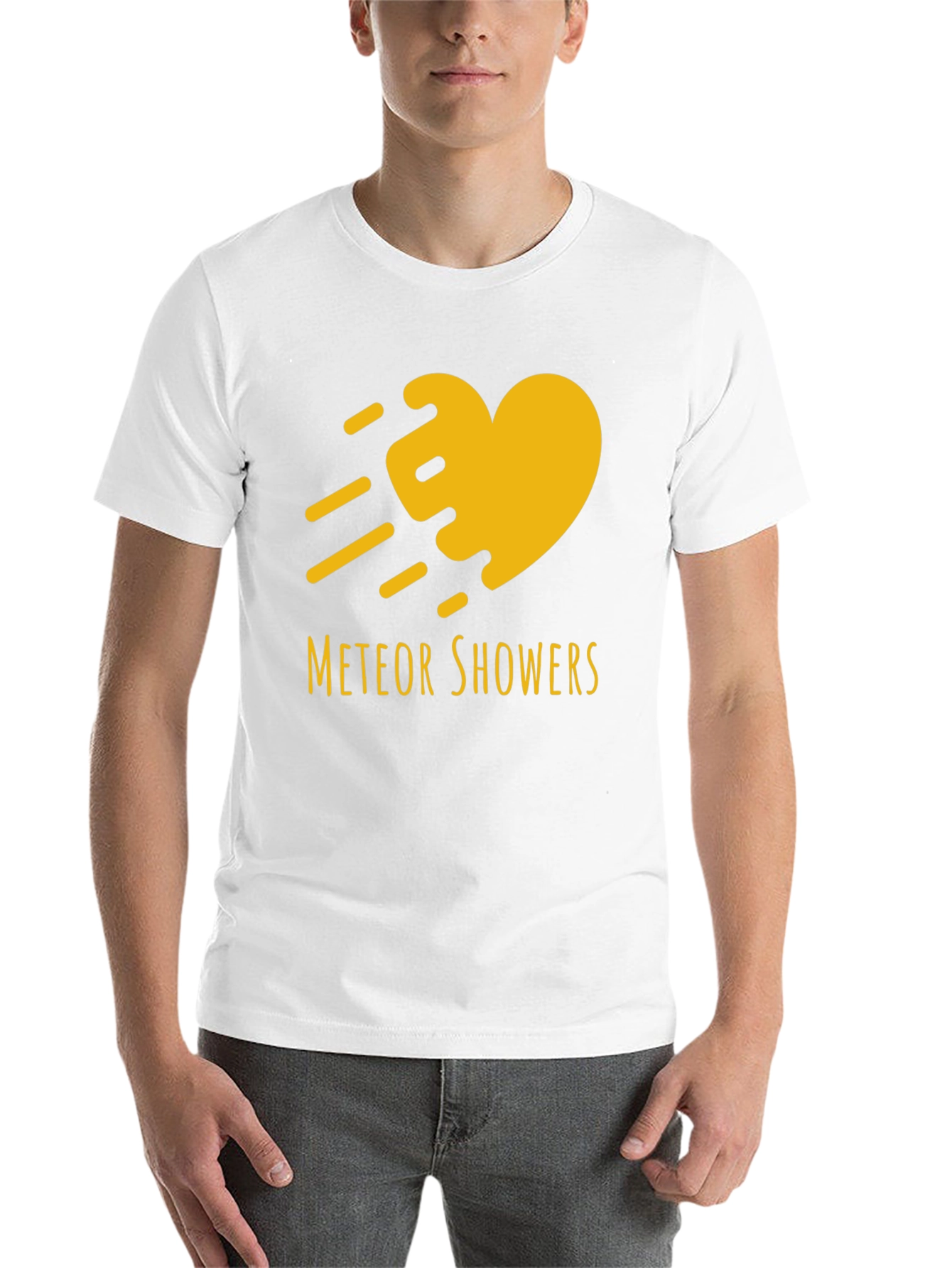 Black Meteor Showers Heart Graphic Black T-Shirt view 14