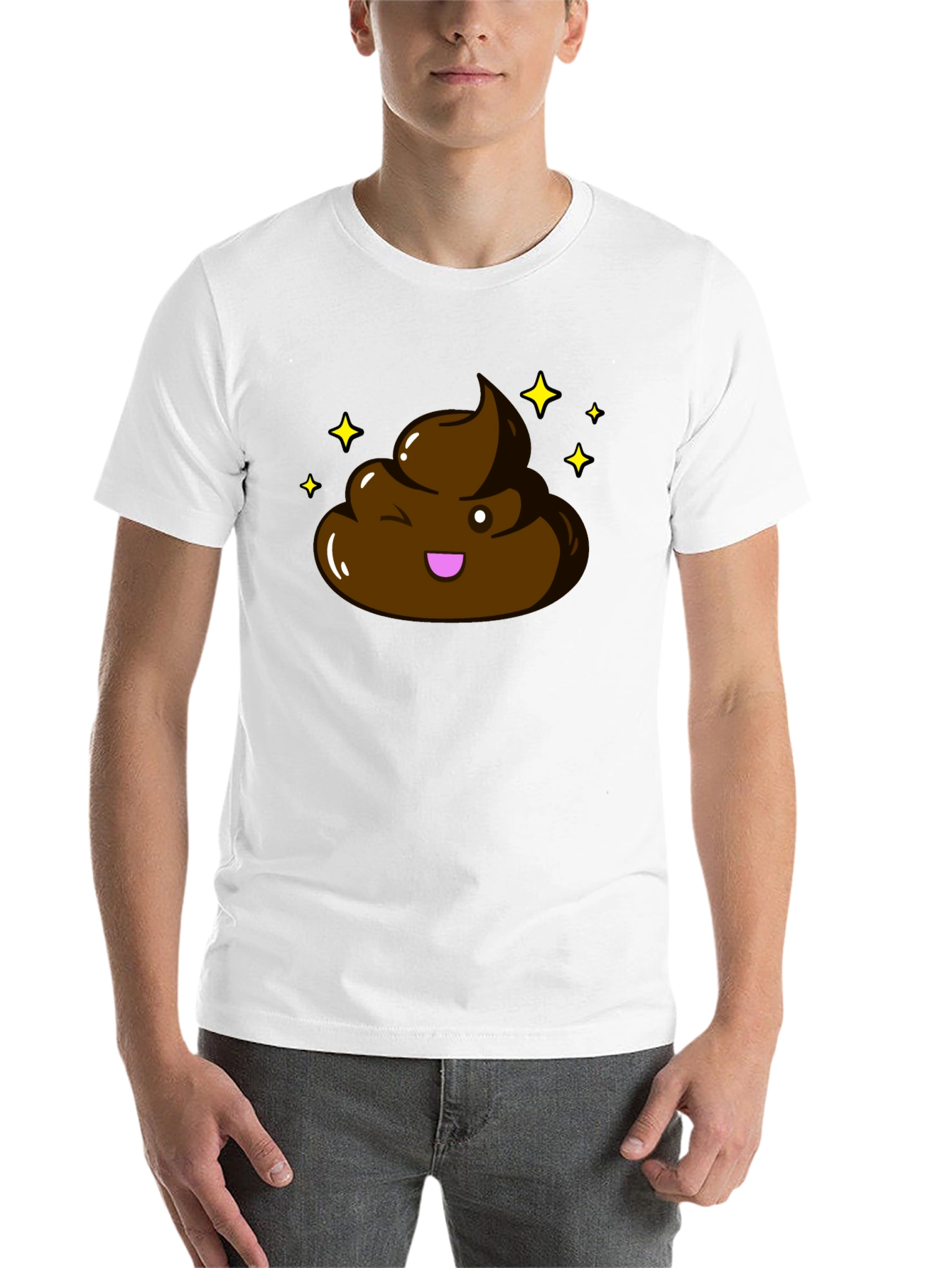 Black Shiny Poop Emoji Graphic T-Shirt - Black view 14
