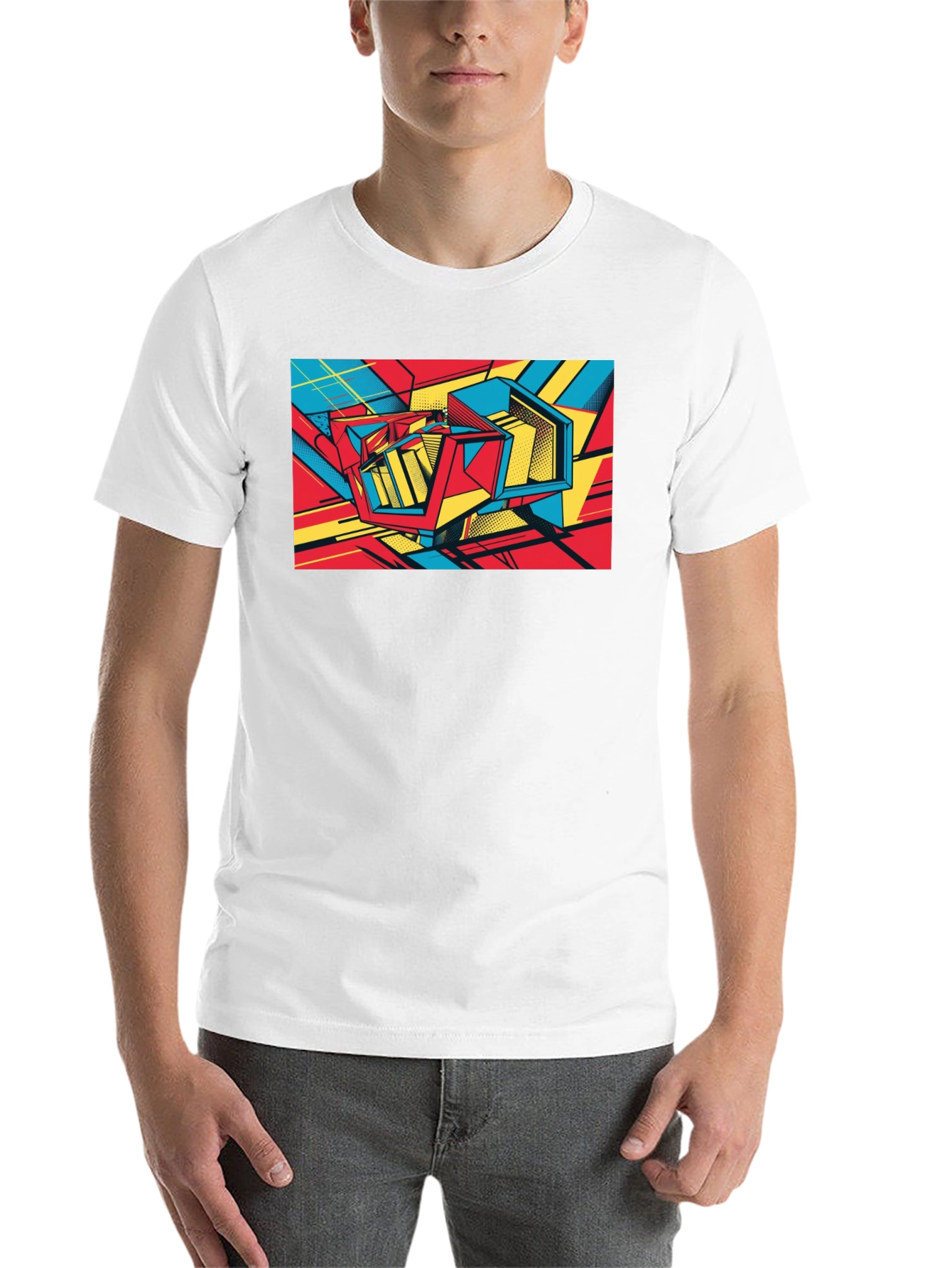 Black Abstract Graphic Print Black T-Shirt view 14