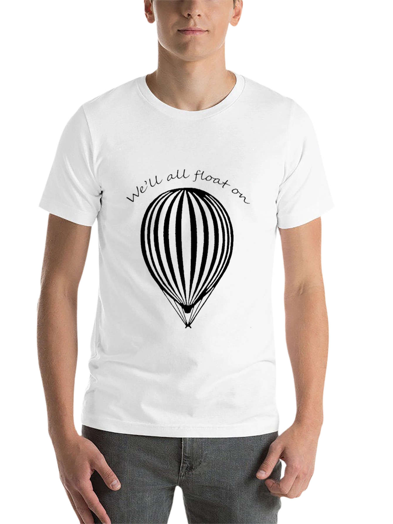 Black We'll All Float On Hot Air Balloon Graphic Tee - Black view 14
