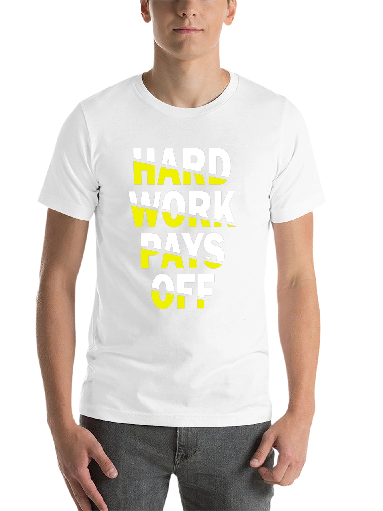 Black Hard Work Pays Off Graphic Tee view 14