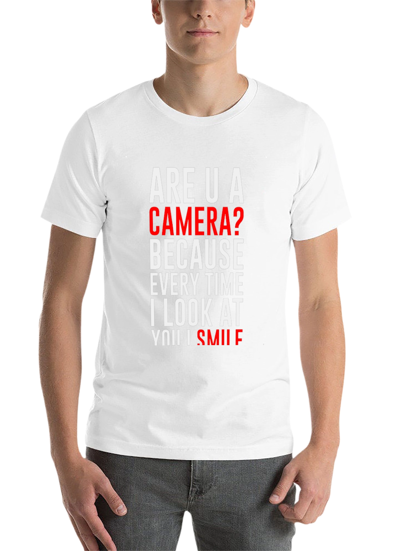 Black Are U a Camera? Novelty Graphic T-Shirt view 14