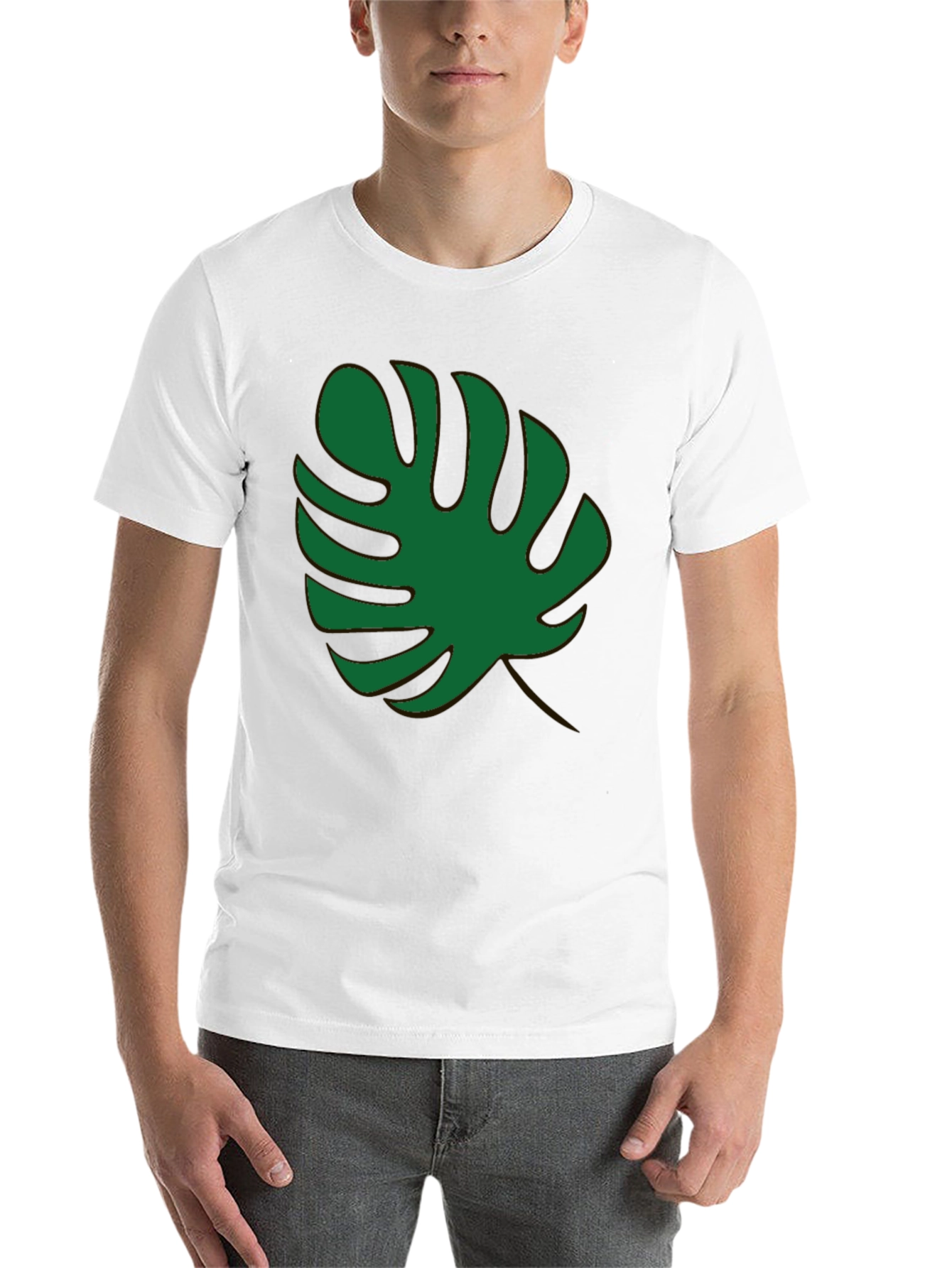 Black Tropical Monstera Leaf Black T-Shirt view 14