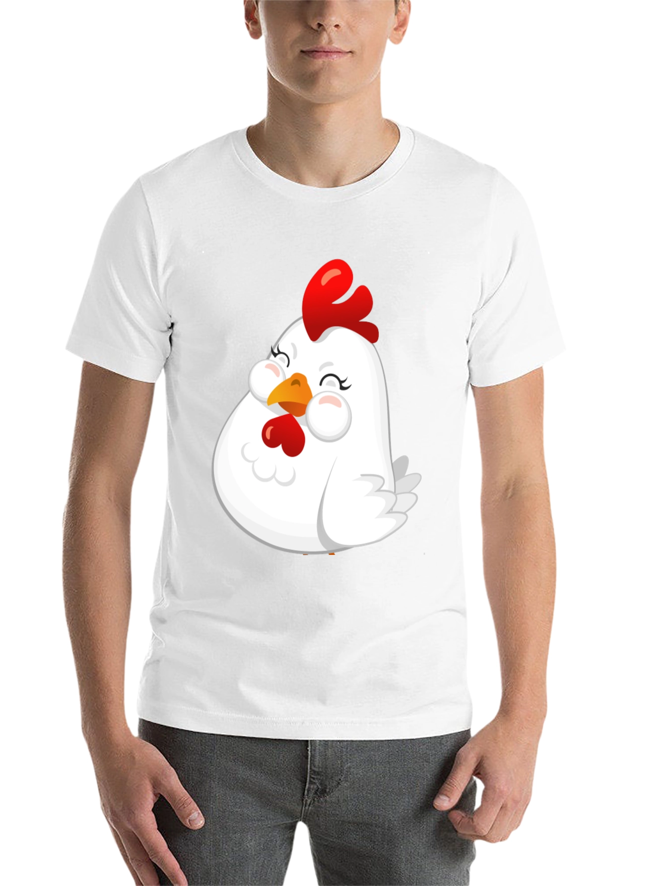 Black Cute Chicken Graphic T-Shirt - Soft Cotton Blend view 14