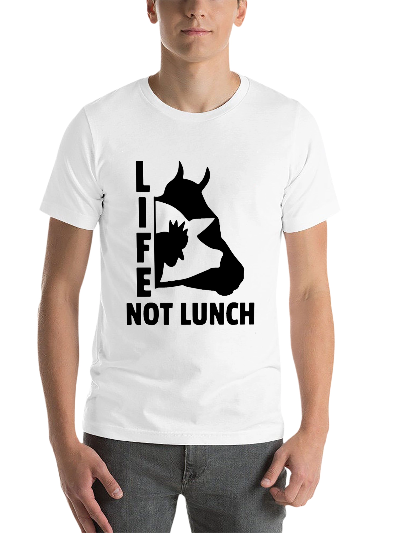 Black Life Not Lunch T-Shirt - Vegan Graphic Tee view 14
