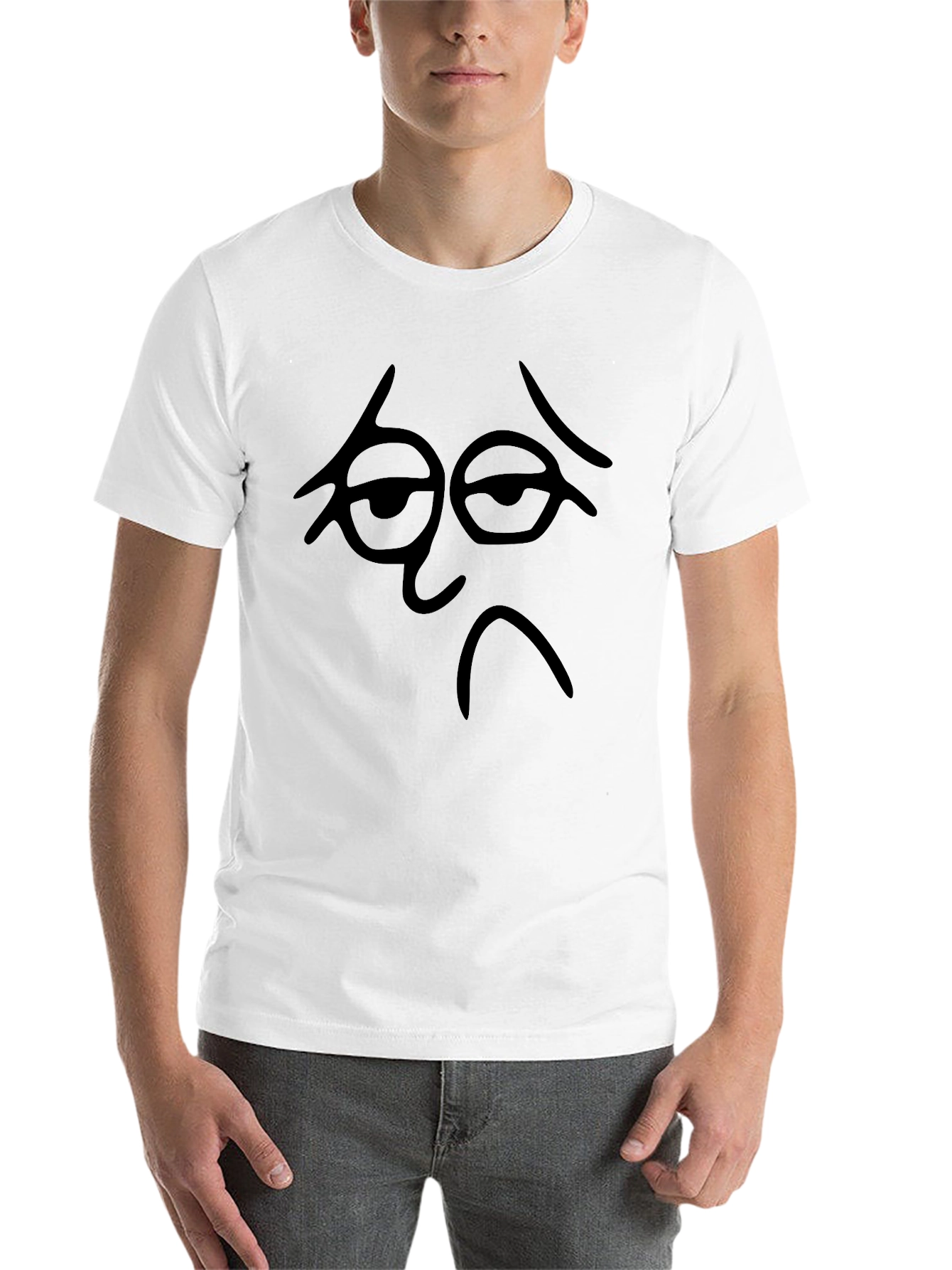 Black Sad Face Graphic Black T-Shirt - Unisex view 14