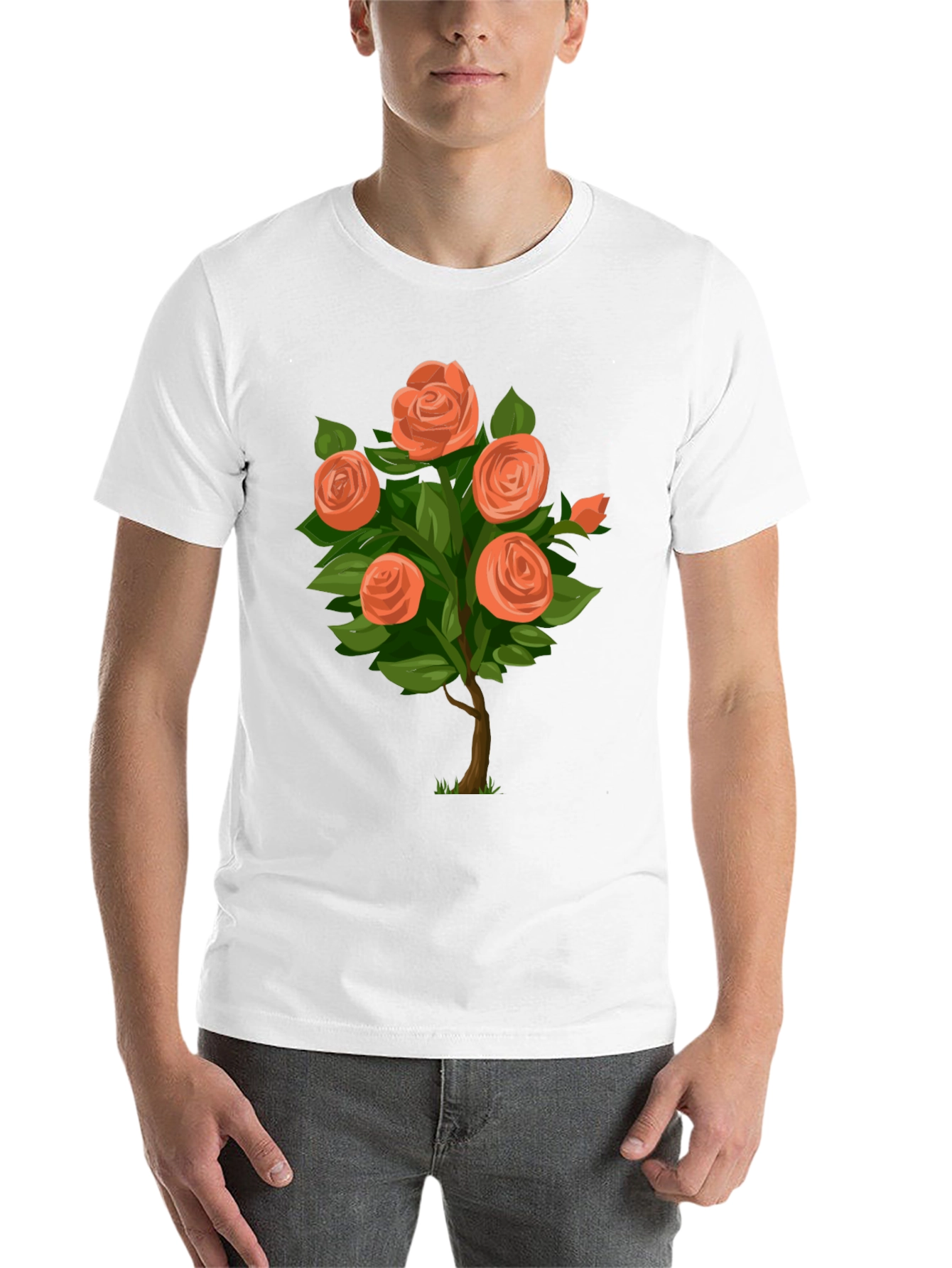 Black Floral Rose Bush Graphic Tee view 14