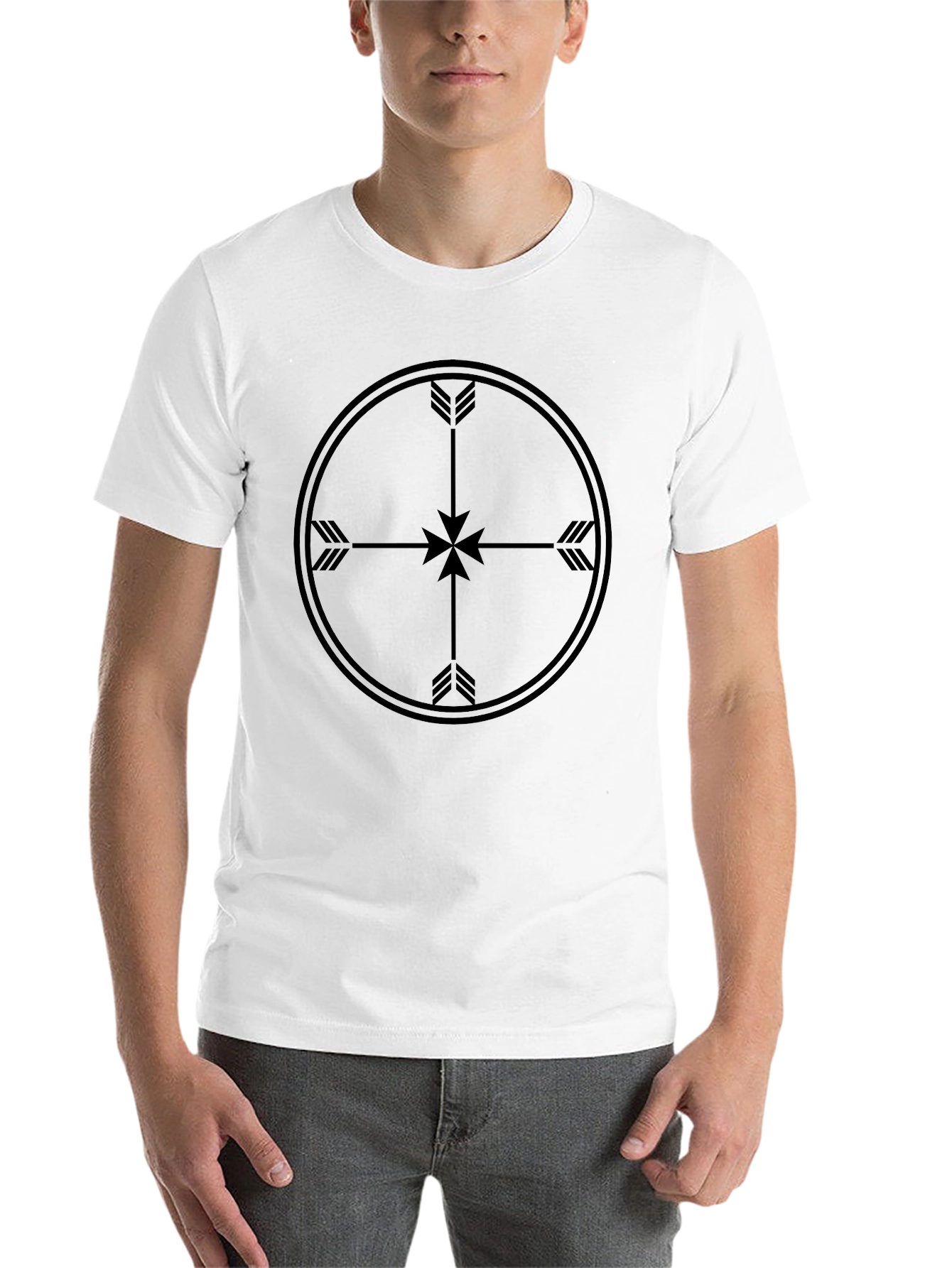 Black Men's Black Arrow Target Graphic T-Shirt view 14