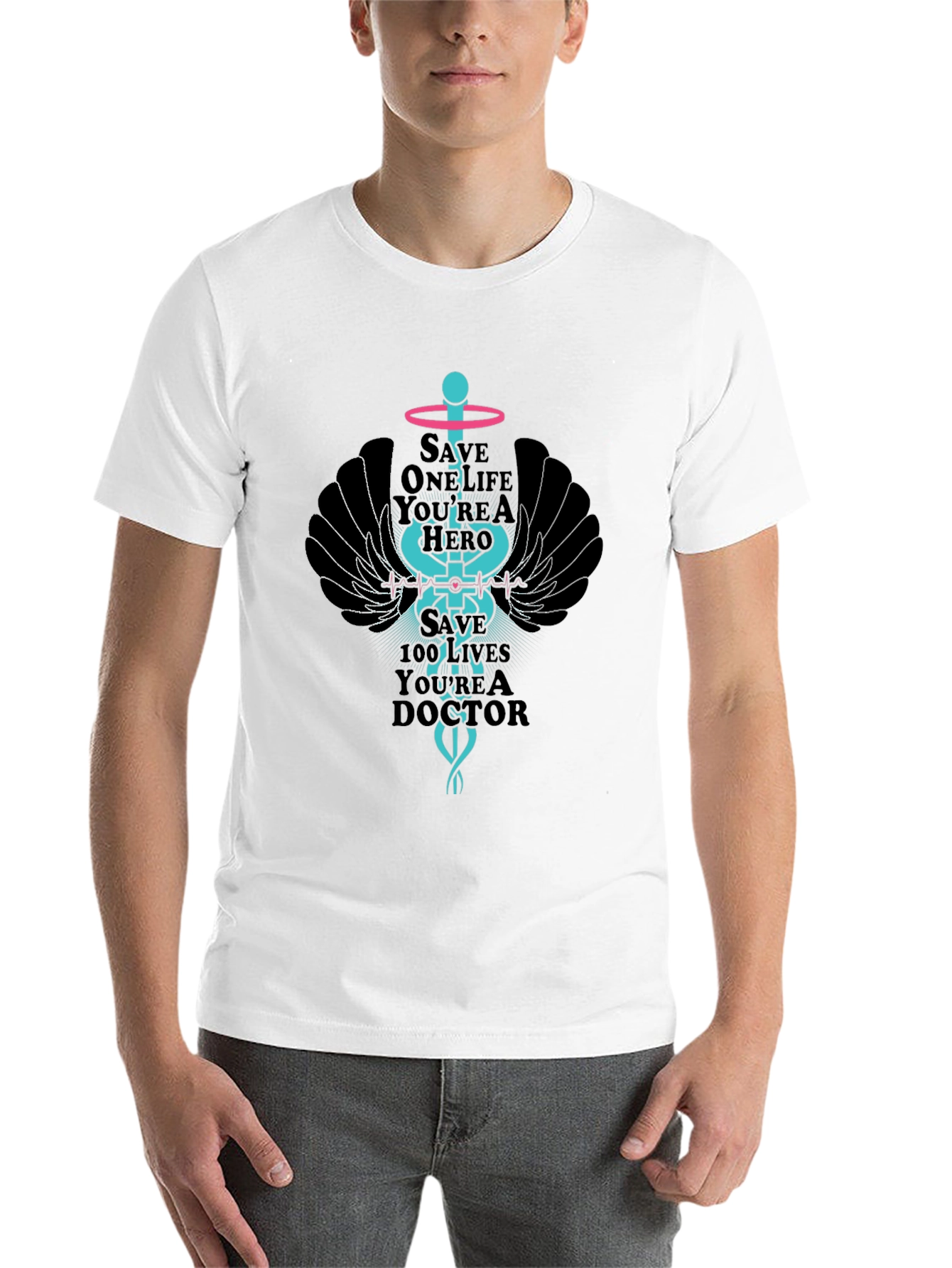 Black Hero Doctor Graphic T-Shirt view 14