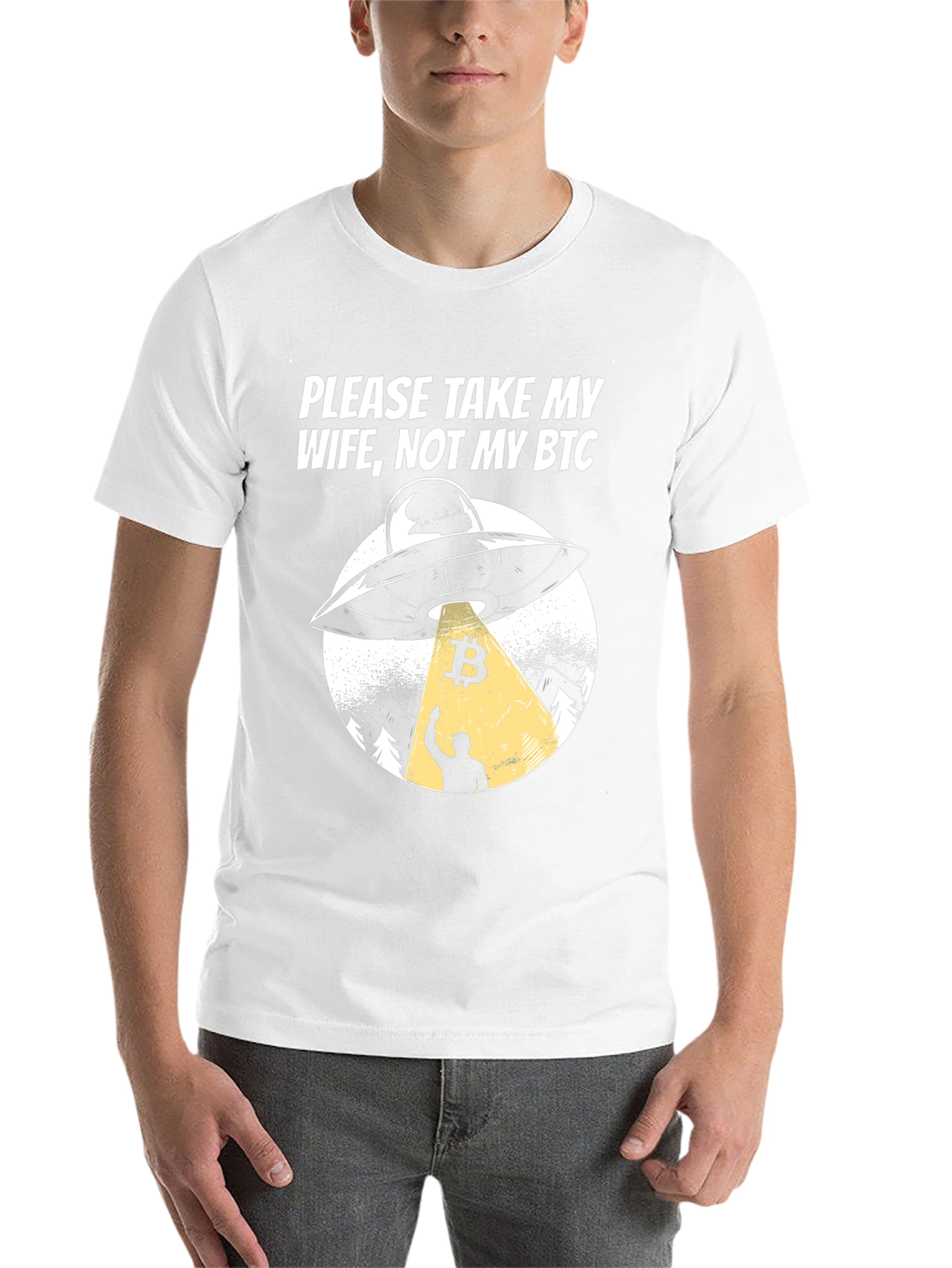 Black Take My Wife, Not My BTC UFO Graphic T-Shirt view 14