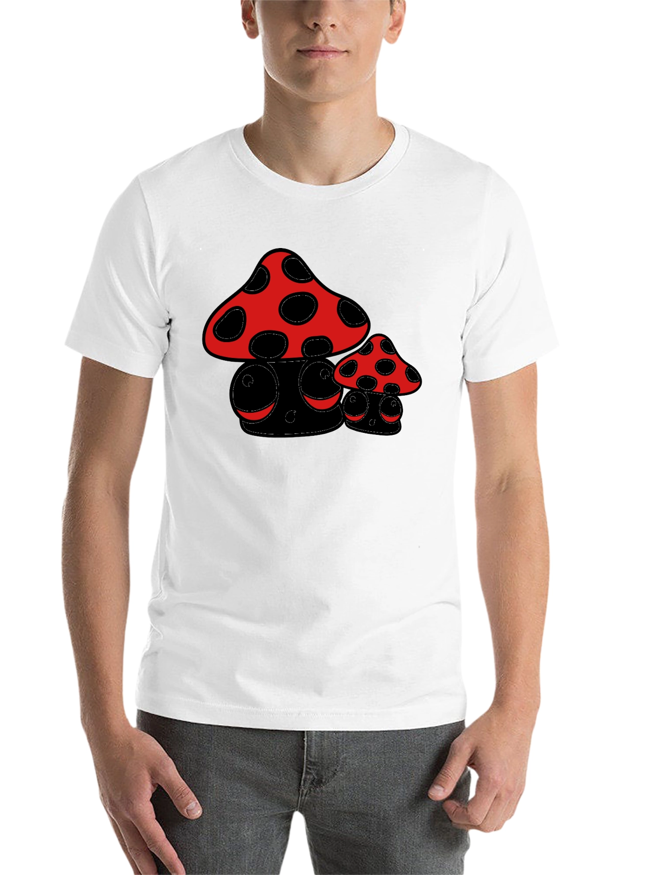Black Funky Mushroom Graphic Tee view 14