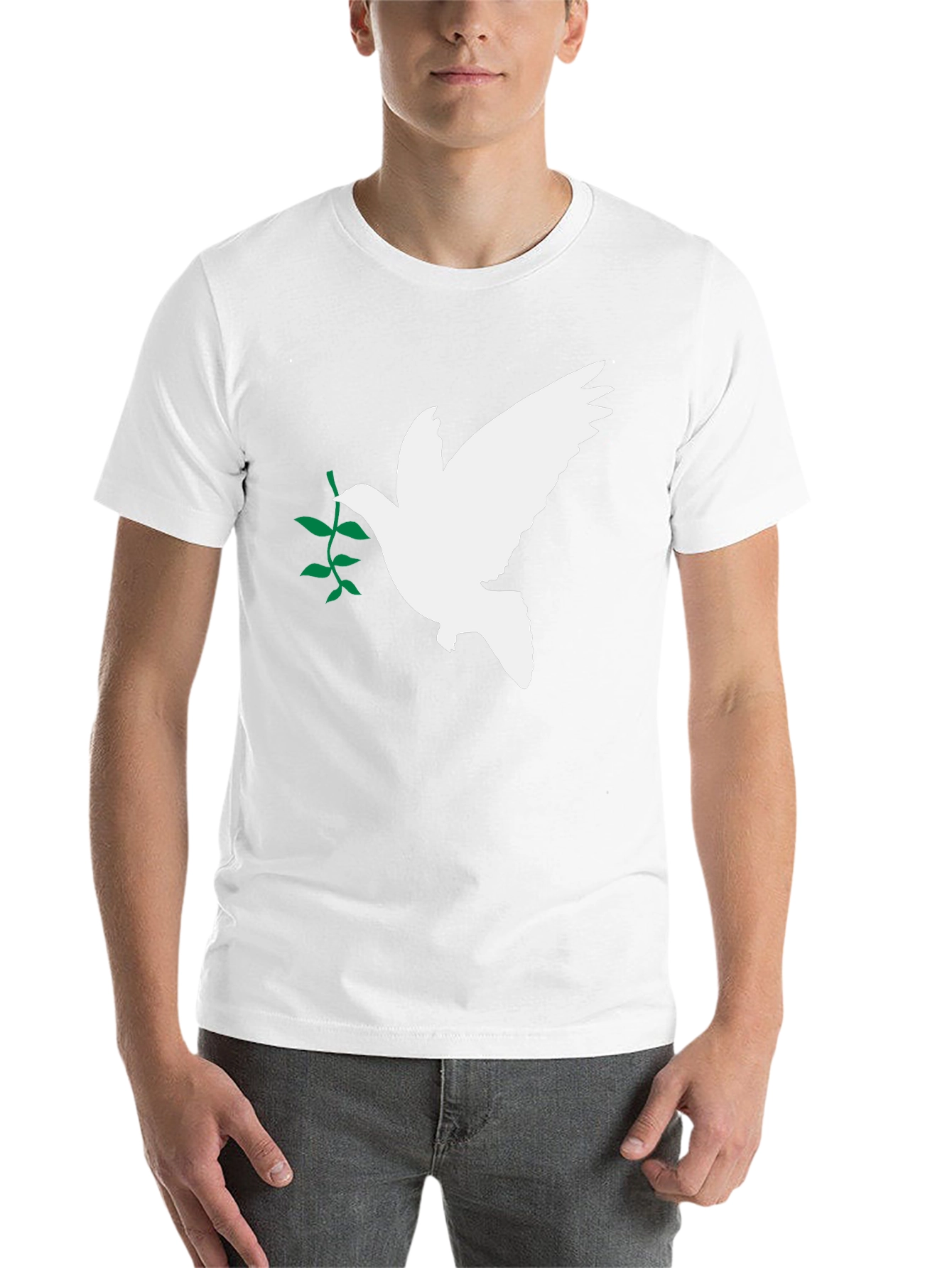 Black Peace Dove Olive Branch Black T-Shirt view 14