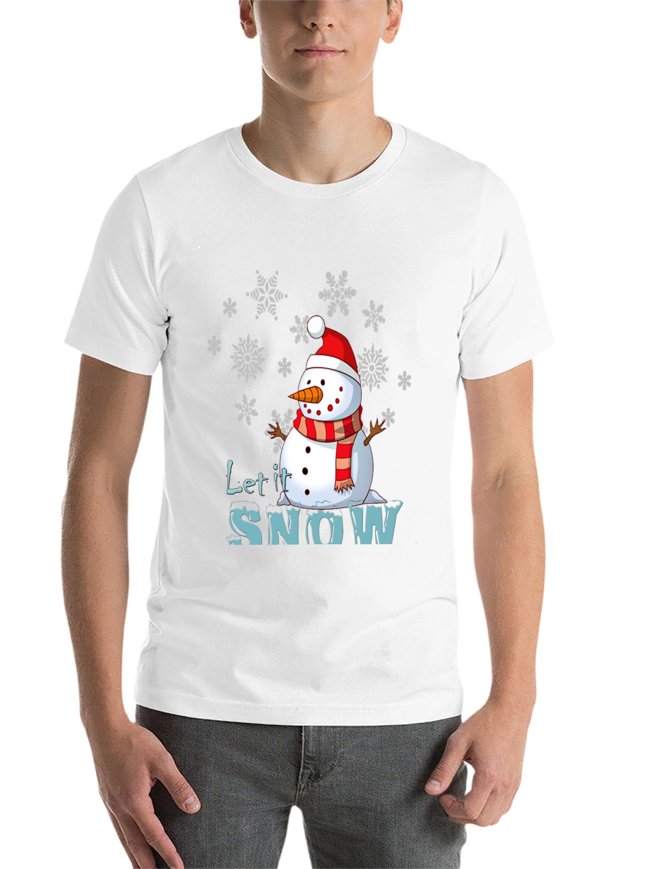 Black Let it Snow Snowman Graphic Tee view 14