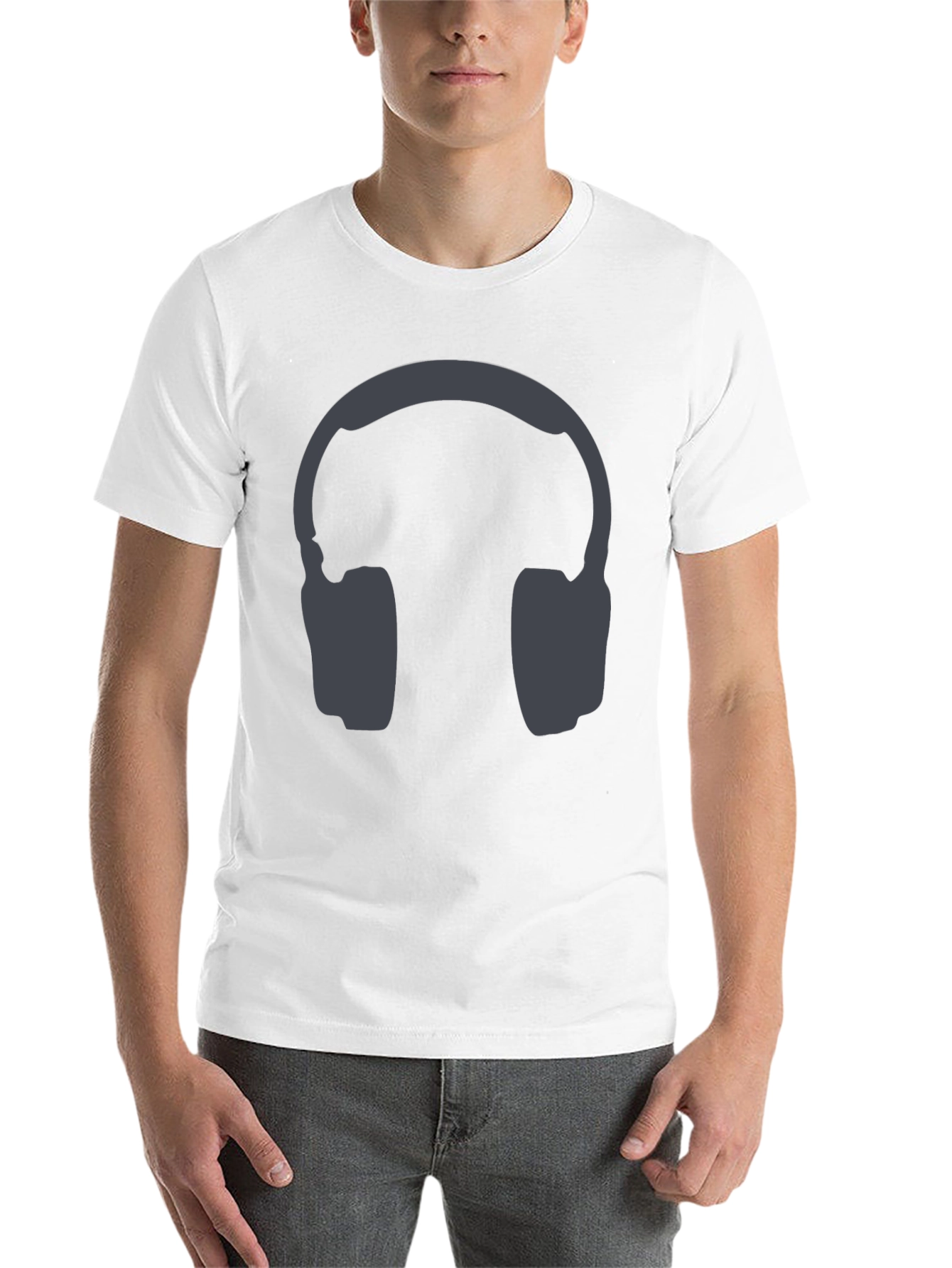 Black Black T-Shirt with Headphone Graphic view 14