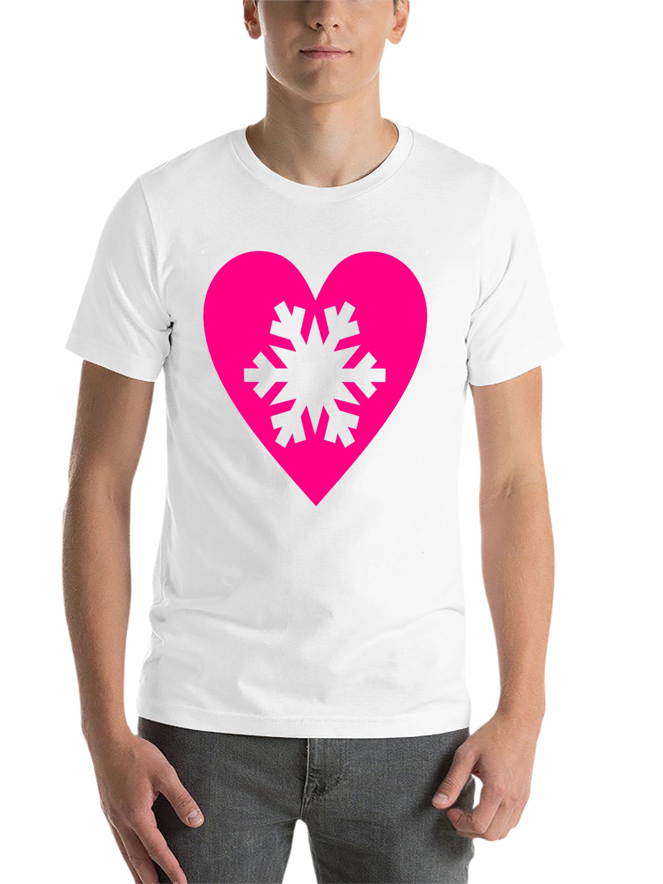 Black Heart Snowflake Graphic Tee - Stylish Black T-Shirt view 14
