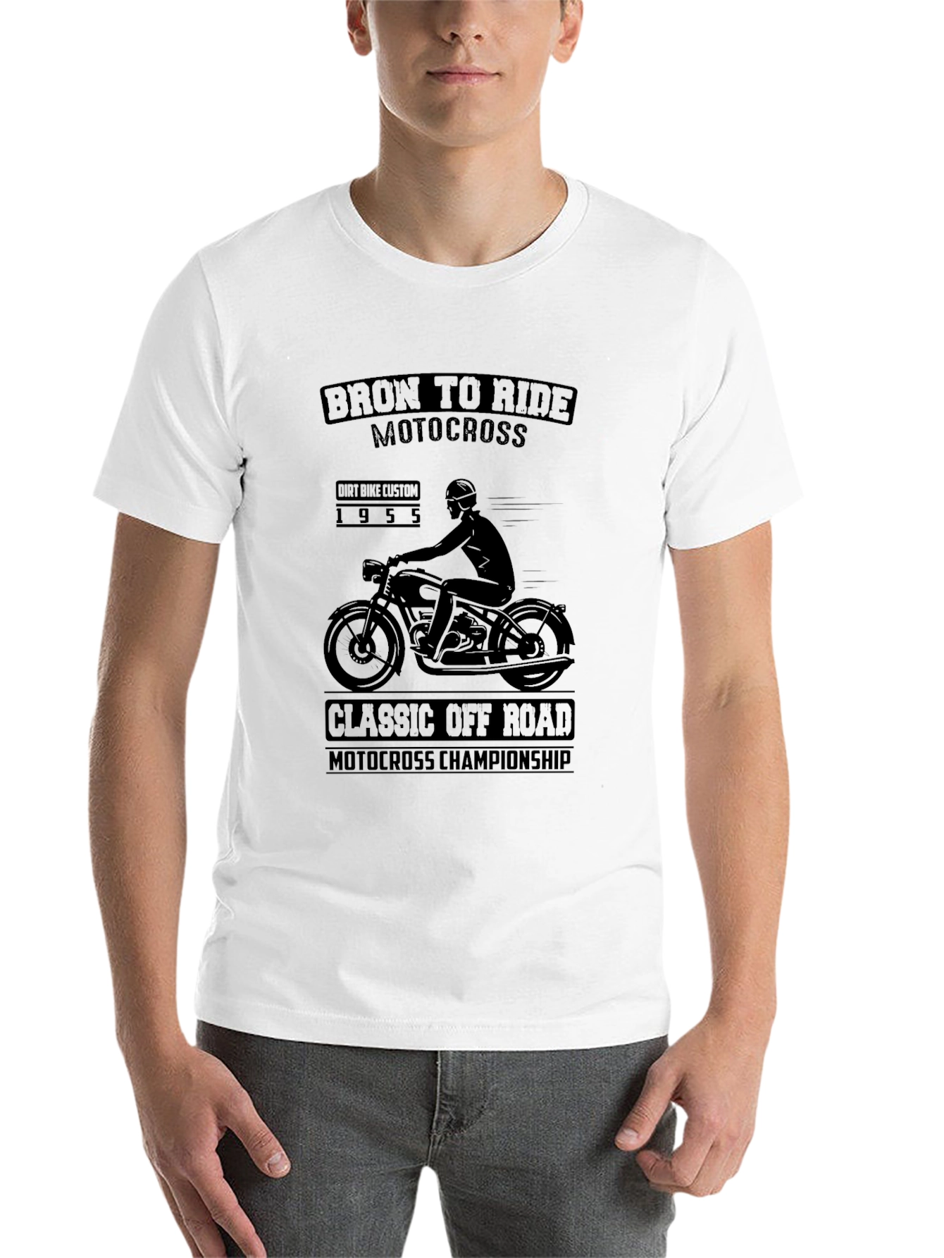 Black Born to Ride Motocross T-Shirt view 14