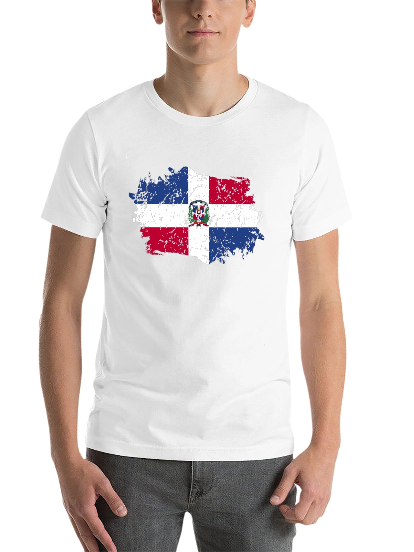 Black Dominican Republic Flag T-Shirt view 14