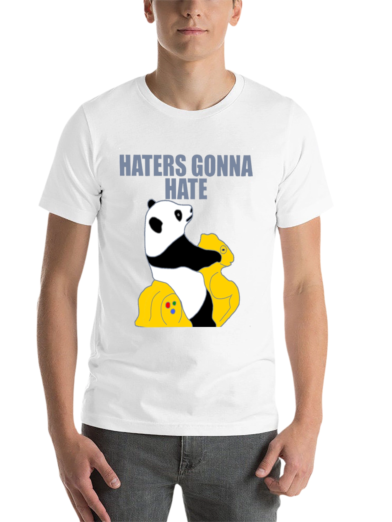 Black Haters Gonna Hate Panda T-Shirt - Gamer Style view 14