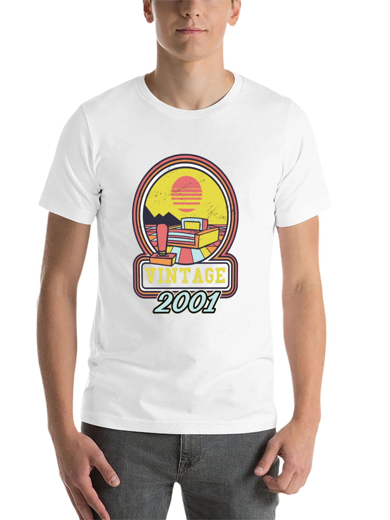 Black Vintage 2001 Gamer T-Shirt - Retro Style view 14