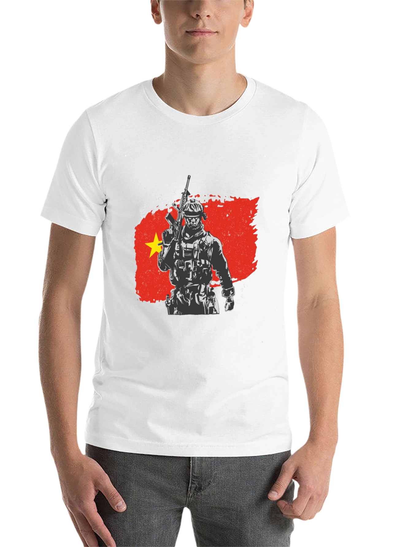 Black Vietnam Soldier Graphic Tee - Black view 14