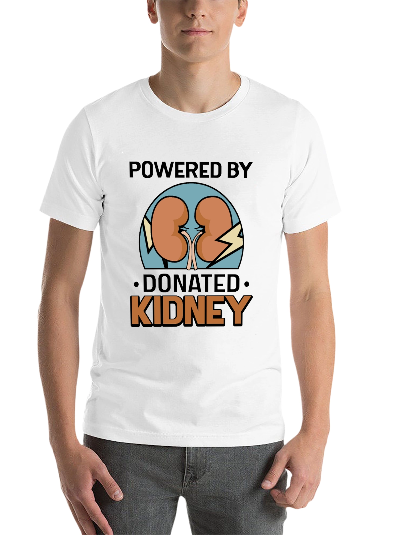 Black Powered by Donated Kidney Black T-Shirt  view 14