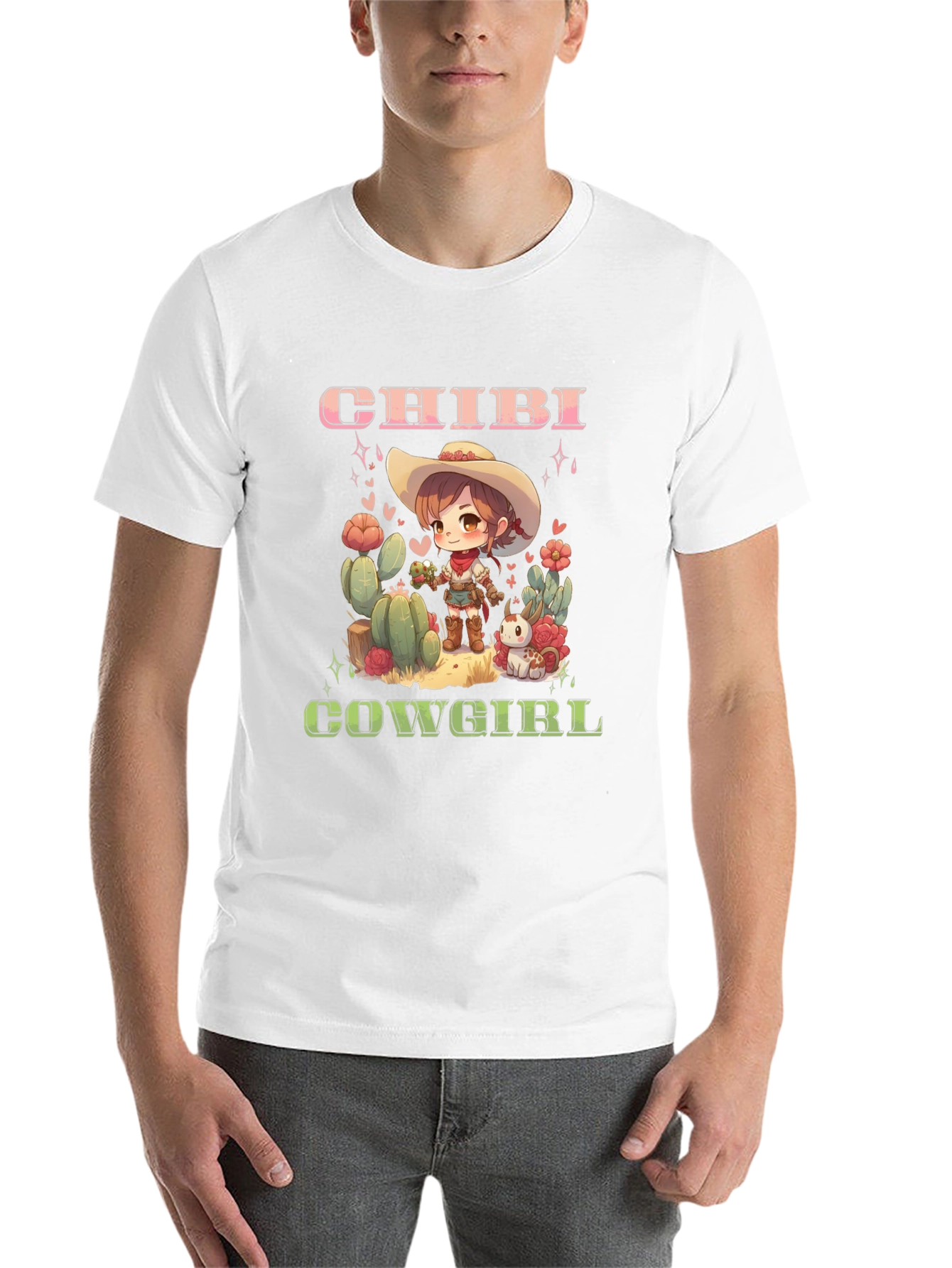 Chibi Cowgirl Graphic Tee - Western Style T-Shirt - 14