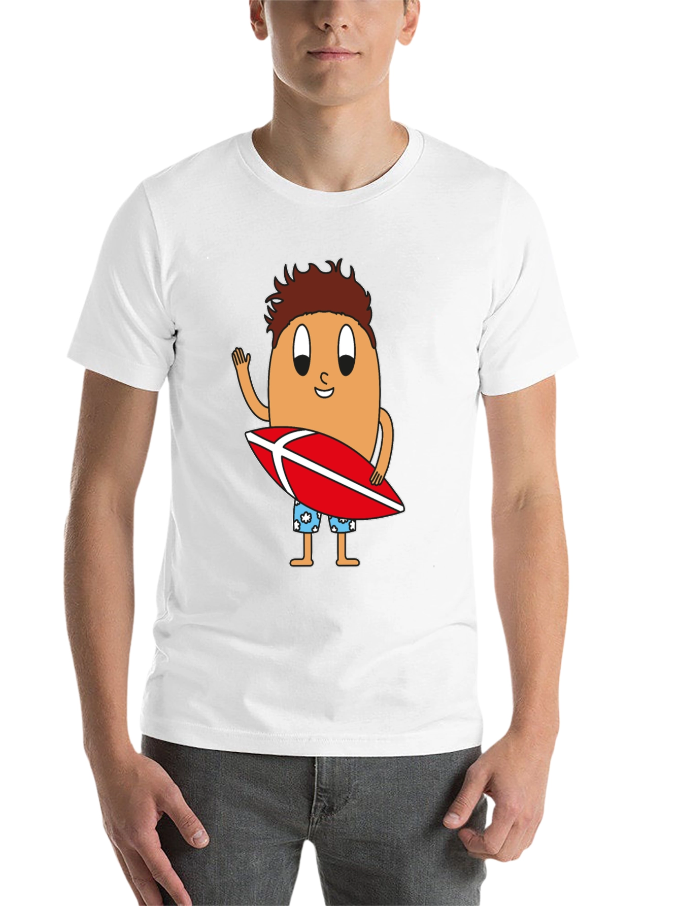 Black Funny Surfing Egg Cartoon Graphic T-Shirt view 14