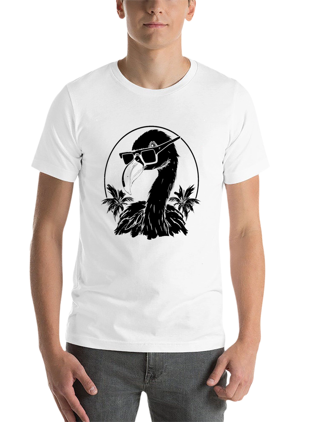 Black Cool Flamingo Graphic Tee - Black view 14