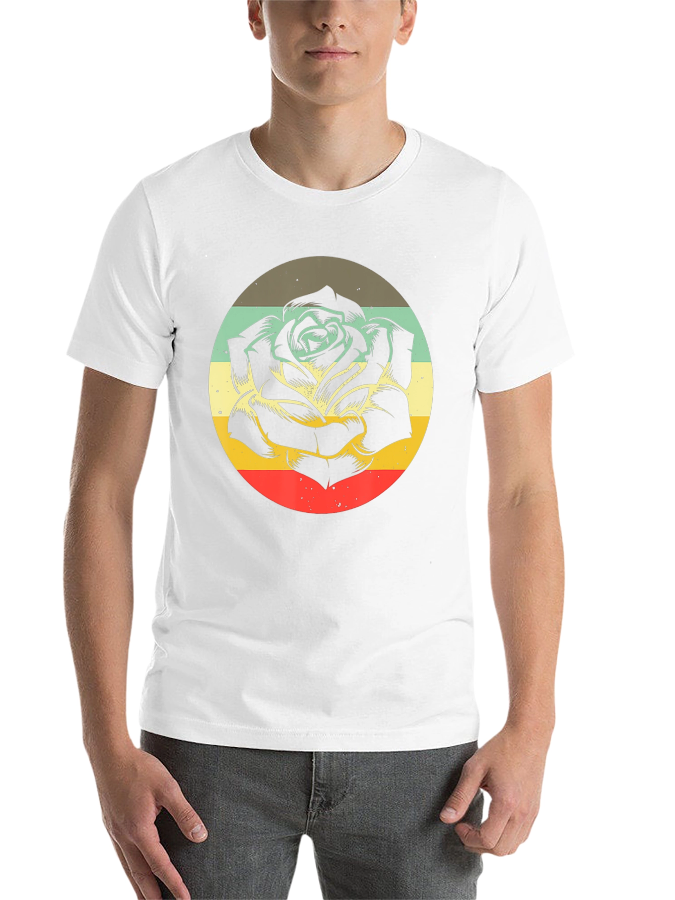 Black Retro Rose Graphic T-Shirt - Black view 14