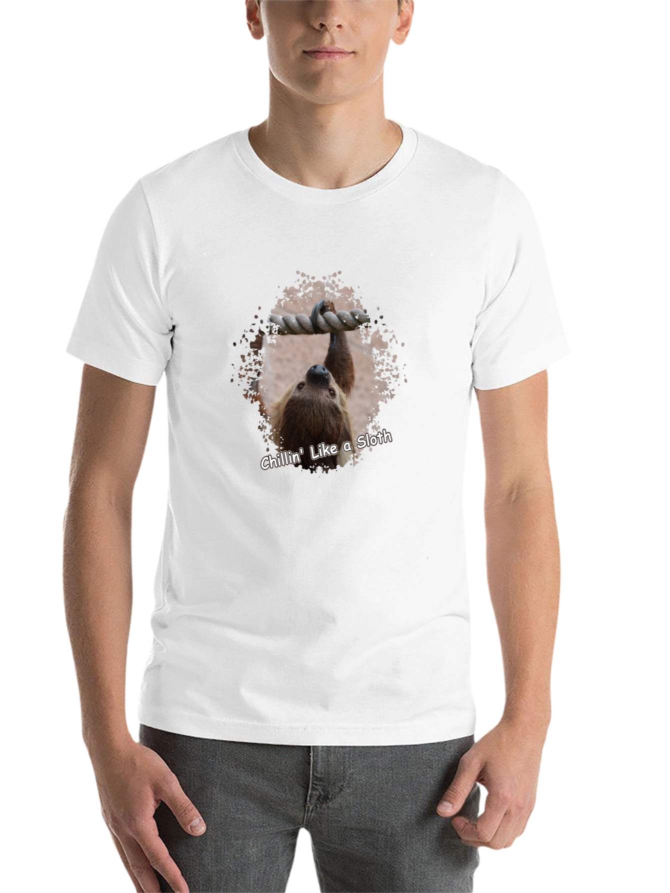 Black Chillin' Sloth Graphic T-Shirt - Hang Loose! view 14