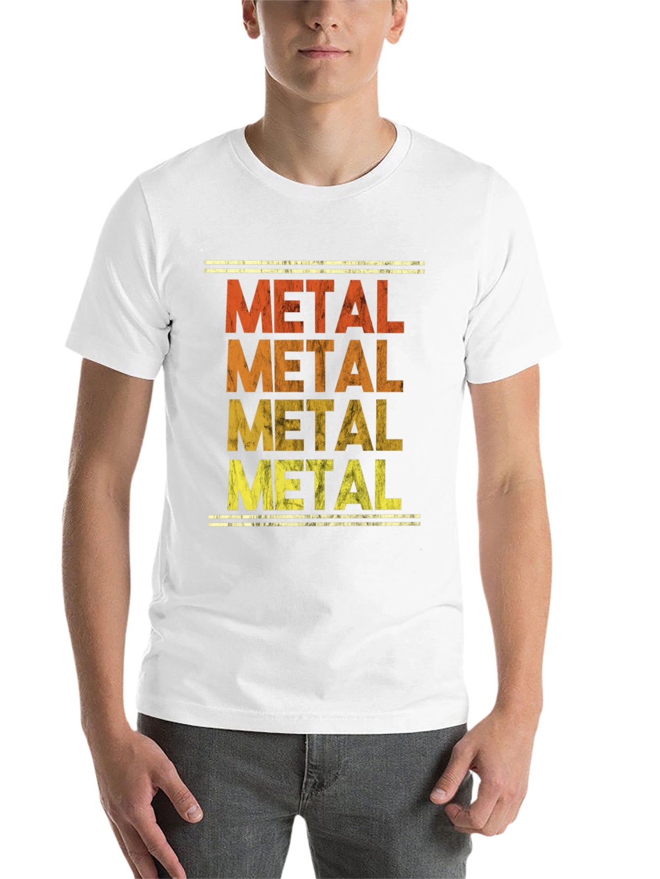 Black Retro Metal Music T-Shirt - Distressed Print view 14