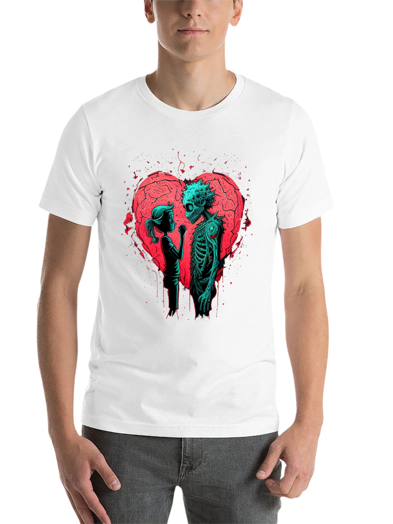 Black Zombie Love Graphic T-Shirt - Halloween, Spooky Season view 14