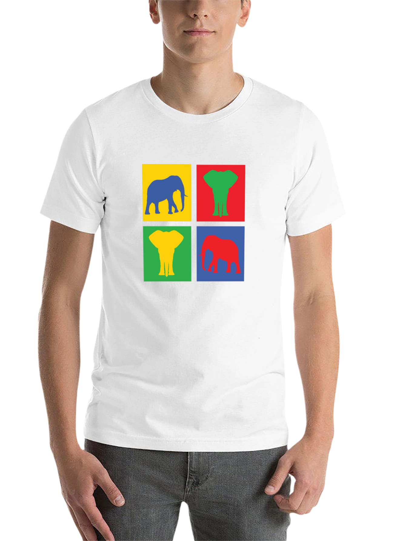 Black Colorful Elephant T-Shirt - Pop Art Tee view 14