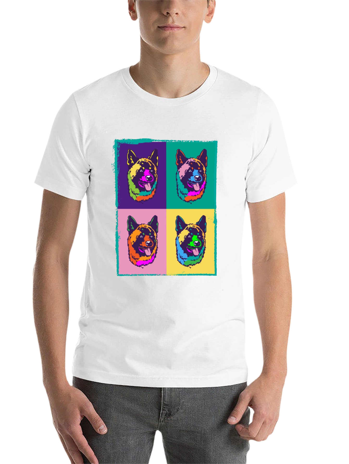 Black Pop Art Dog T-Shirt view 14