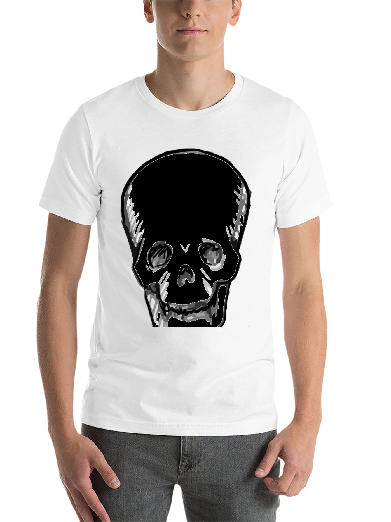Black Skull Graphic Tee - Men's Black T-Shirt view 14