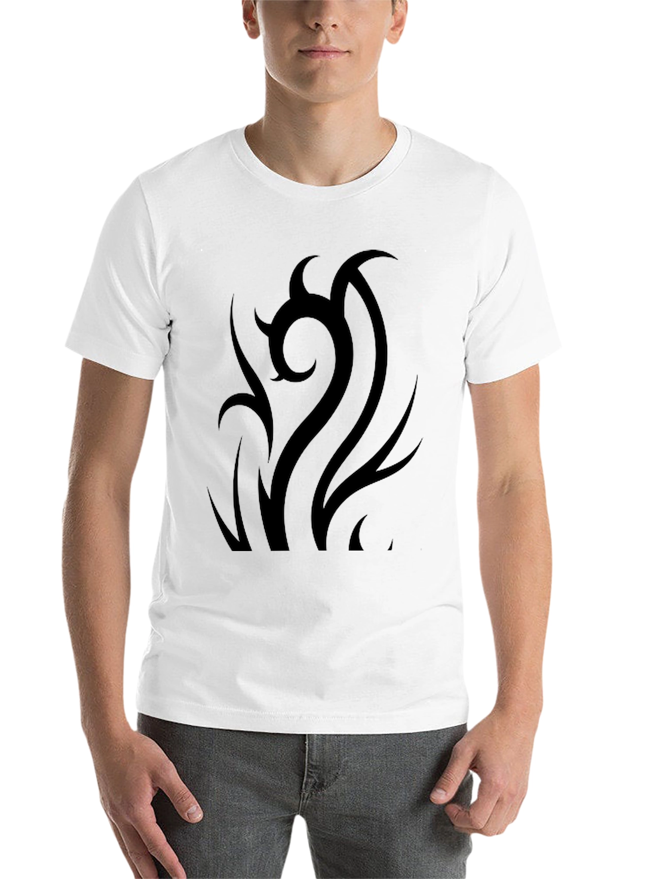 Black Men's Black Tribal Graphic Tee - Casual Style view 14