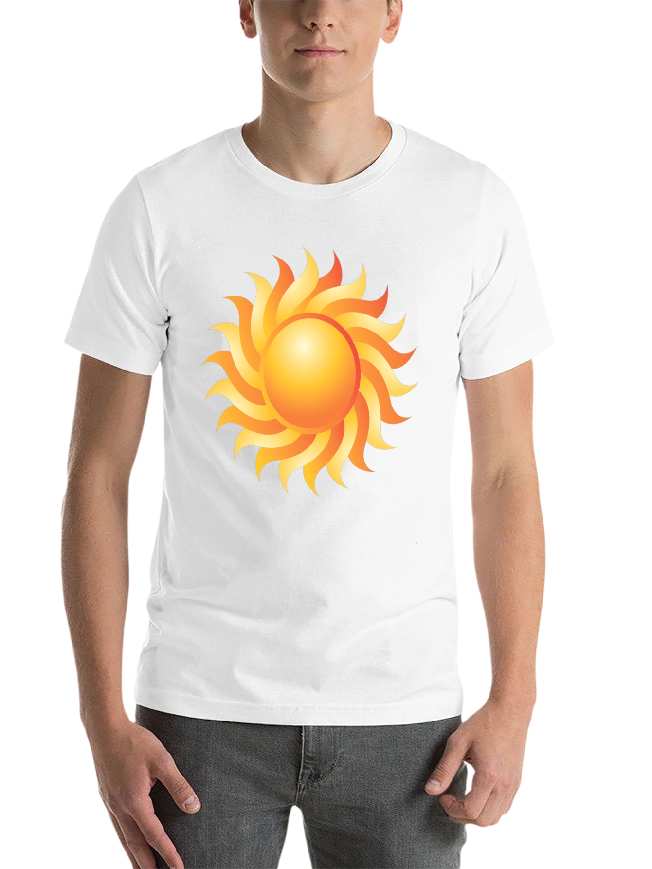 Black Sunburst Graphic Tee - Black Cotton Blend view 14