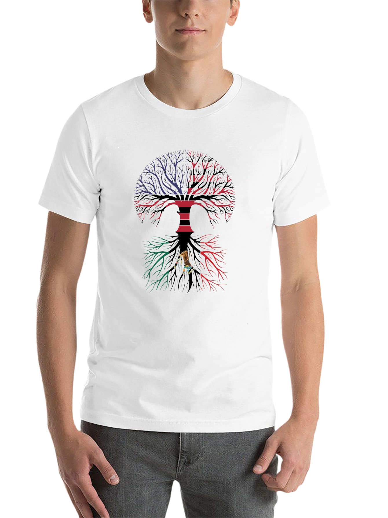Black Tree of Life Graphic Tee - Black Cotton Blend view 14