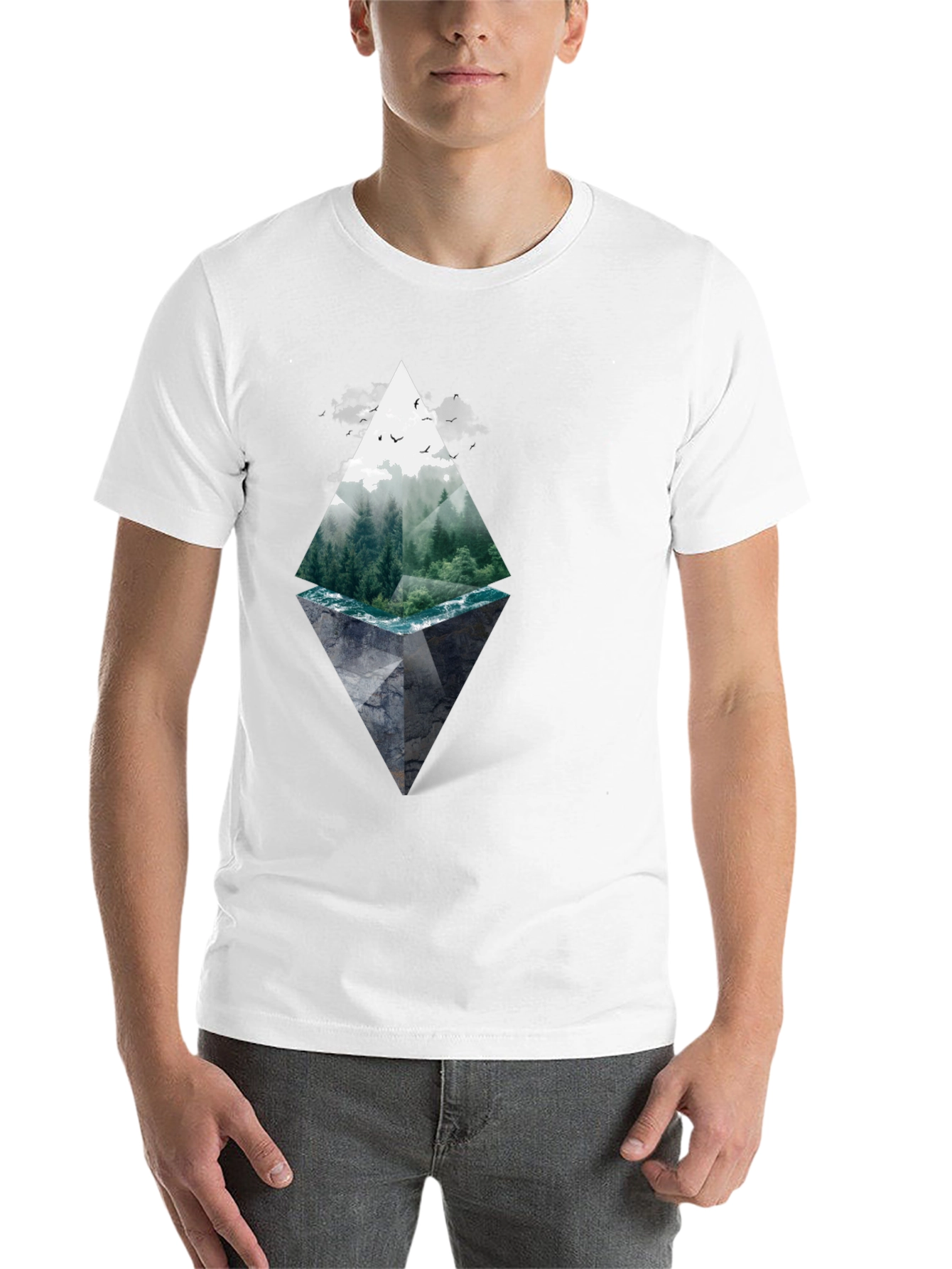 Black Nature Diamond Graphic Tee - Black view 14