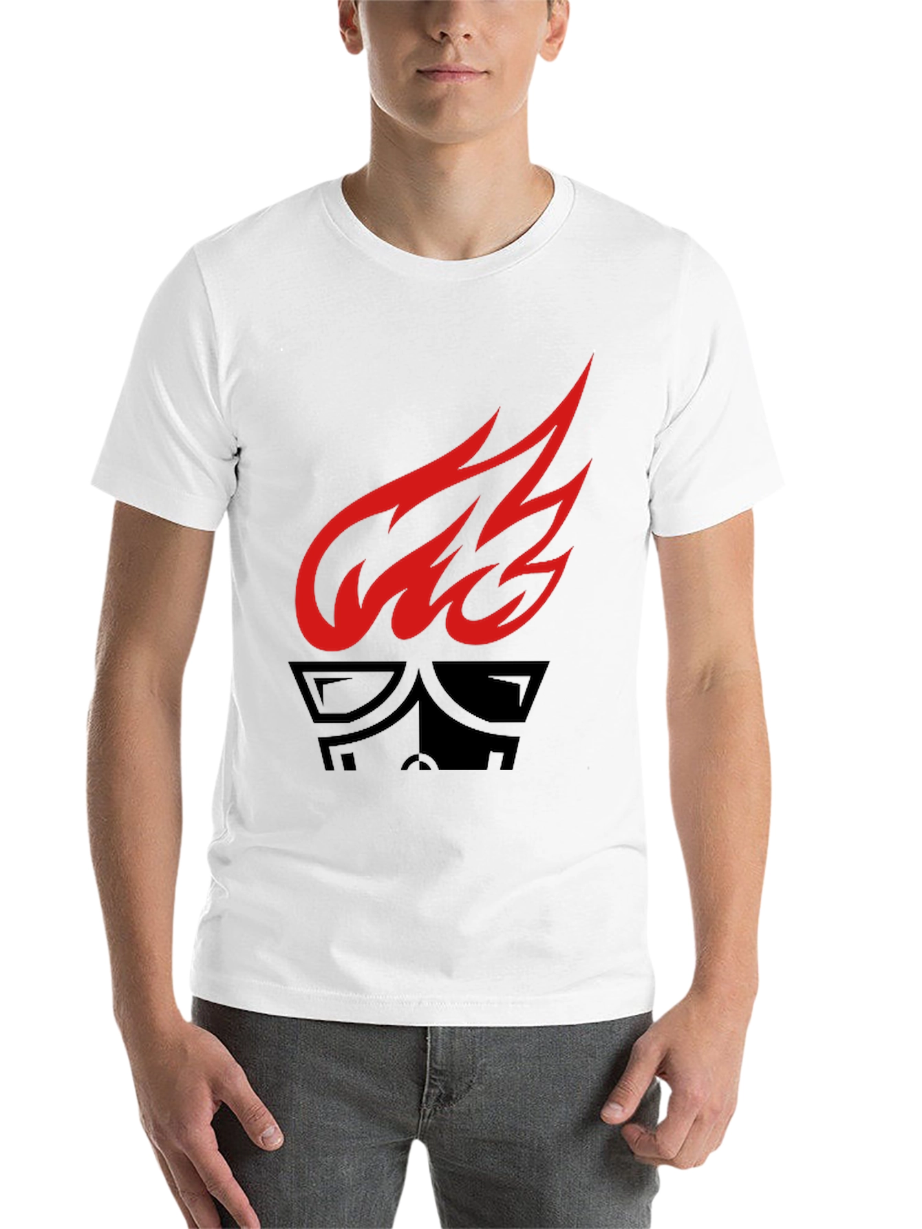 Black Flame & Mask Graphic Tee - Stylish Black Cotton Shirt view 14