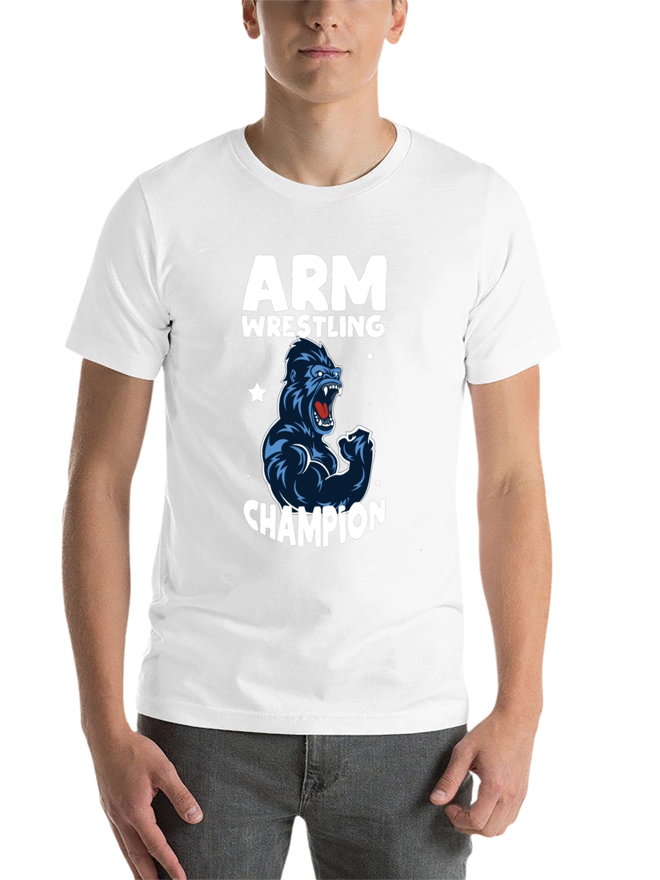 Black Arm Wrestling Champion Gorilla T-Shirt - Black view 14